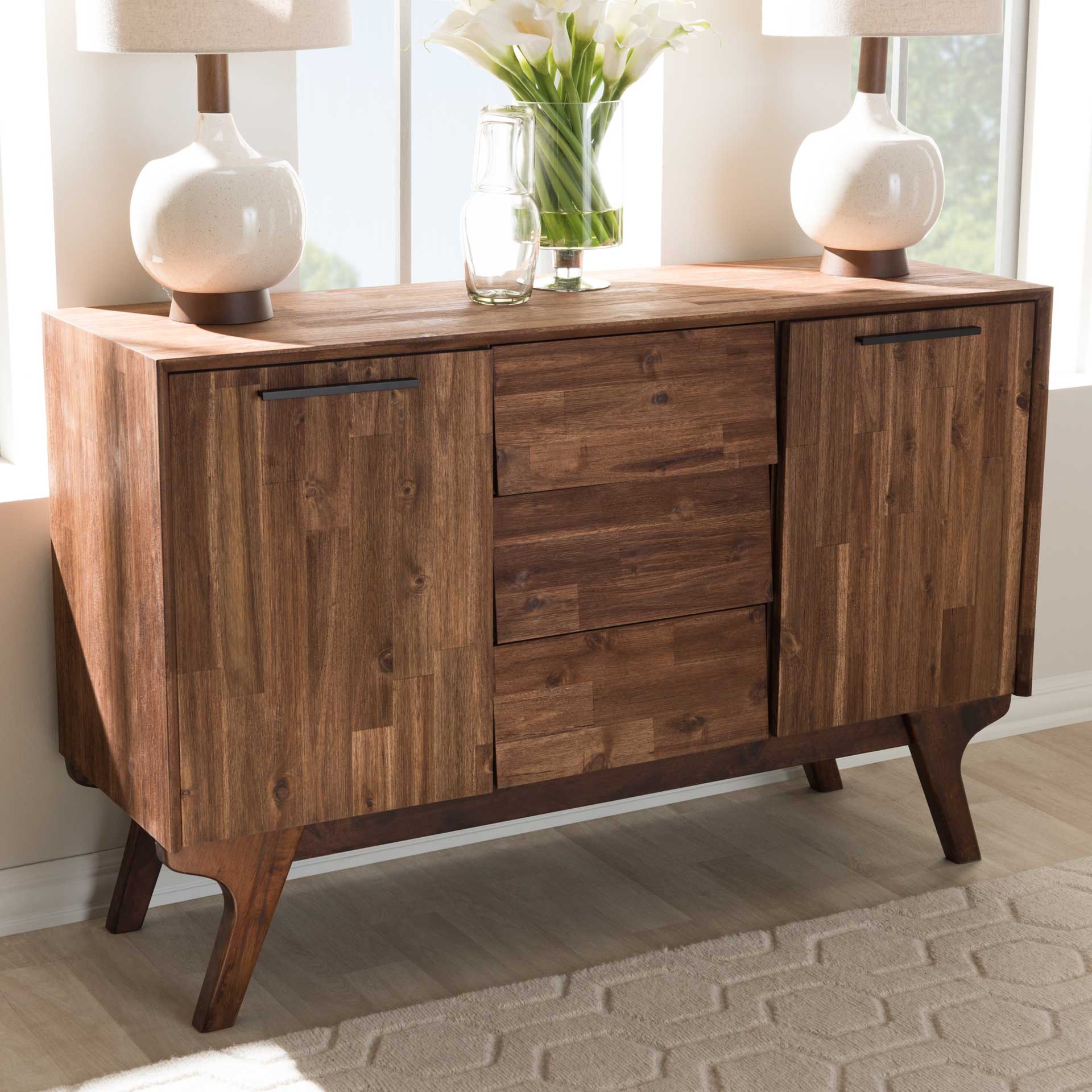 Siara 3-Drawer Sideboard Brown - Image 9