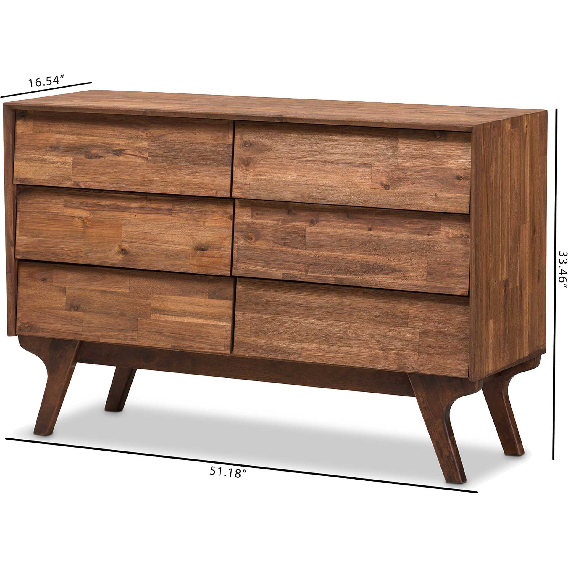 Siara 6-Drawer Dresser Brown - Image 6