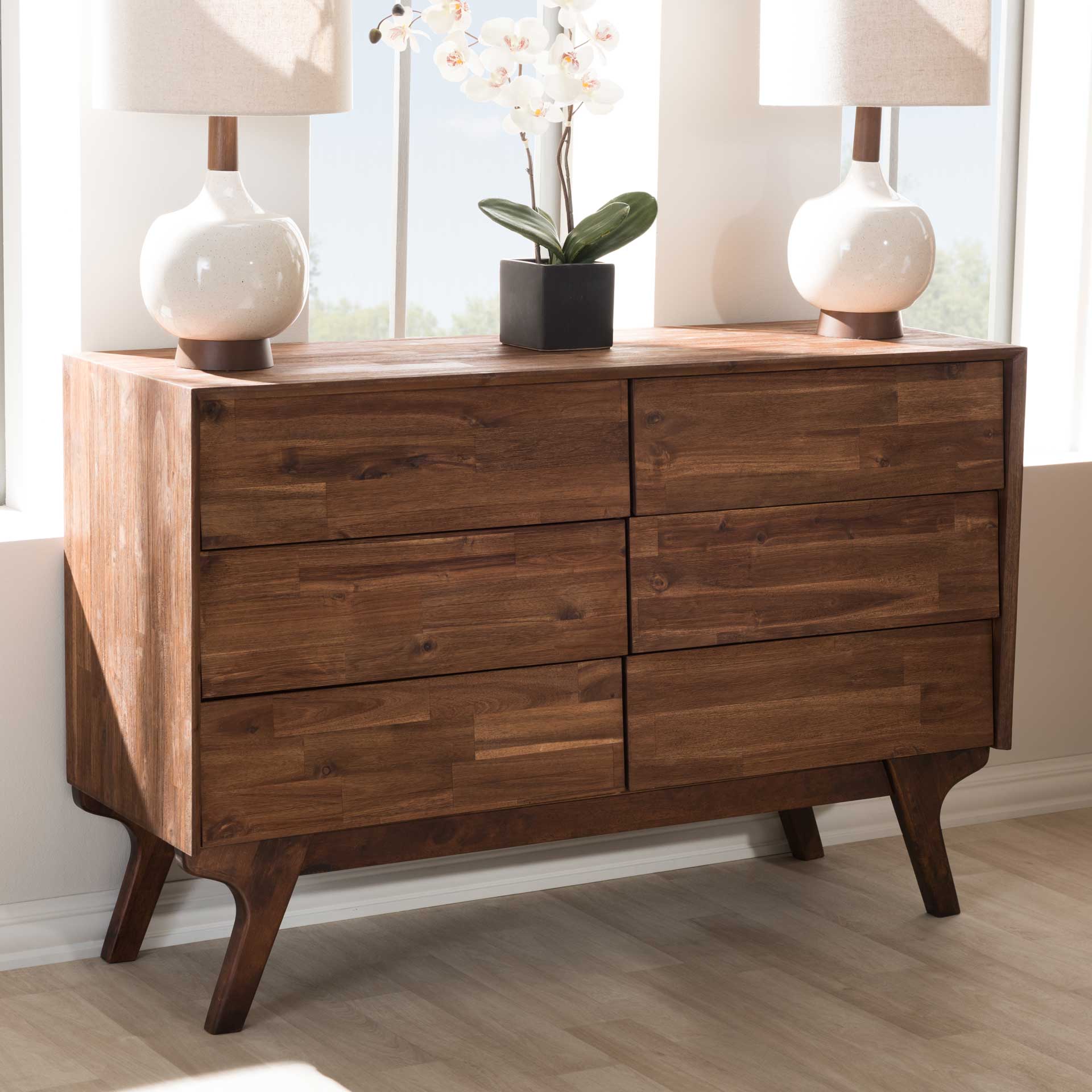 Siara 6-Drawer Dresser Brown - Image 8