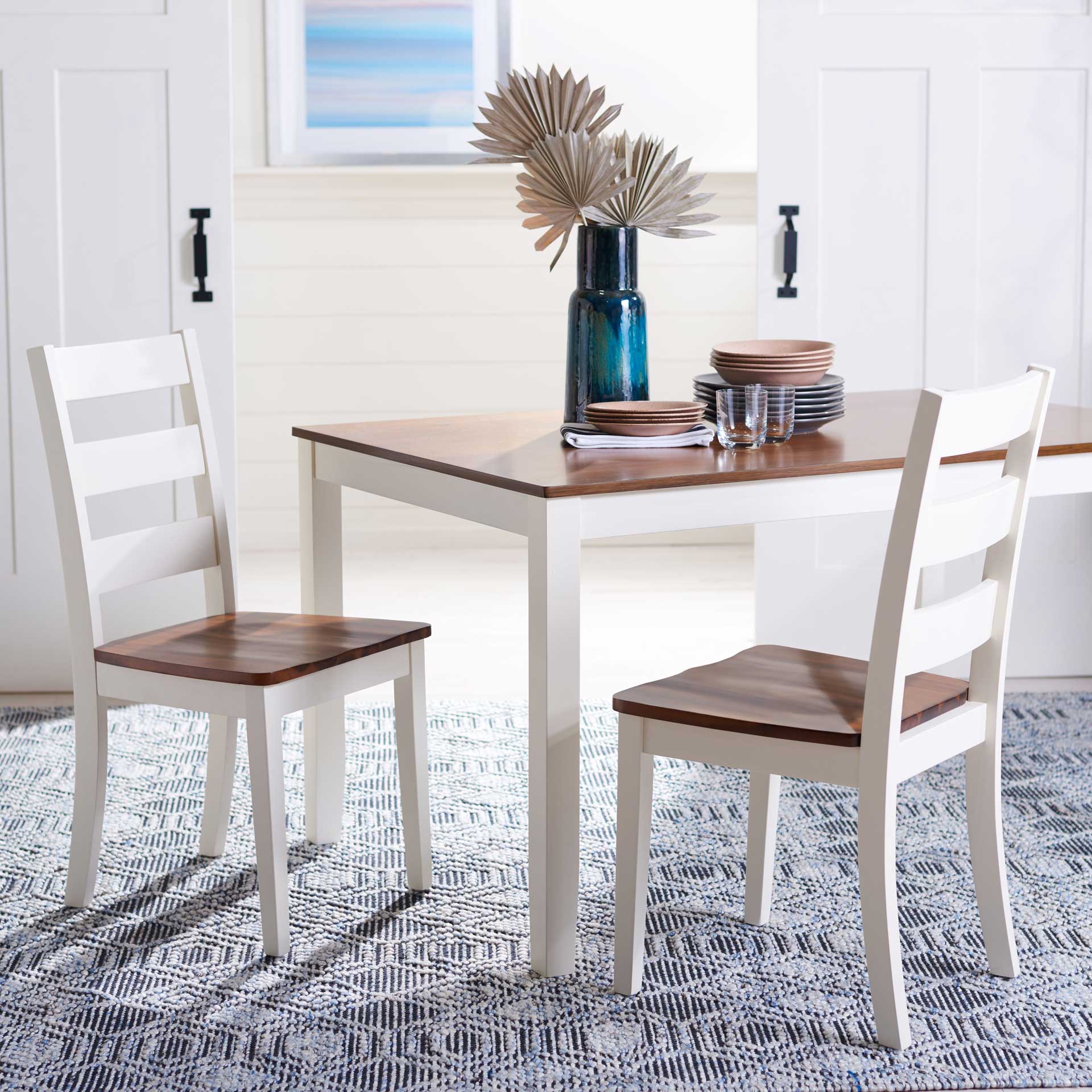 Sicily Rectangle Dining Table White/Natural - Image 6