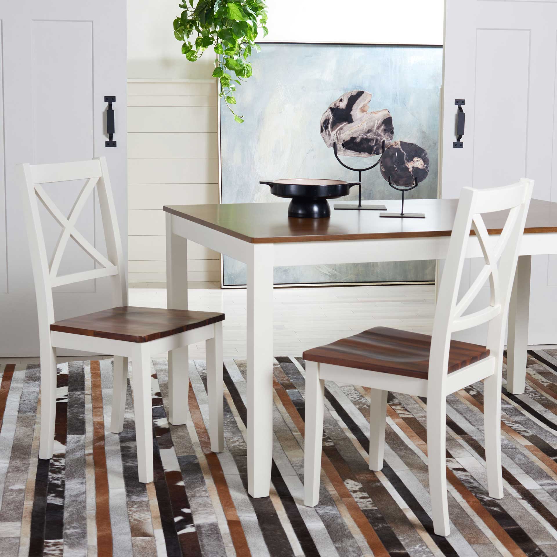 Sicily Rectangle Dining Table White/Natural - Image 7