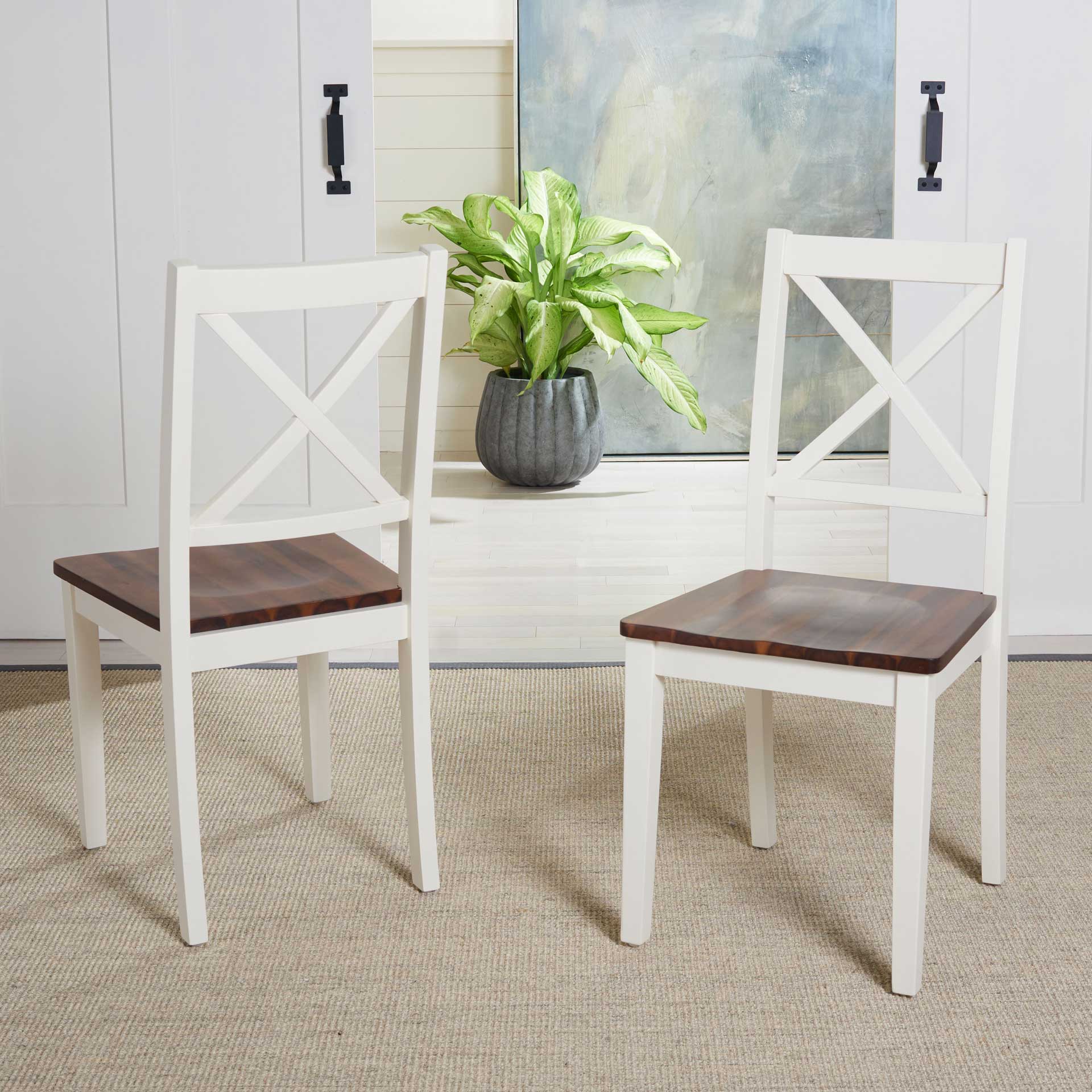 Sicily X Back Dining Chair White/Natural (Set of 2) - Image 7