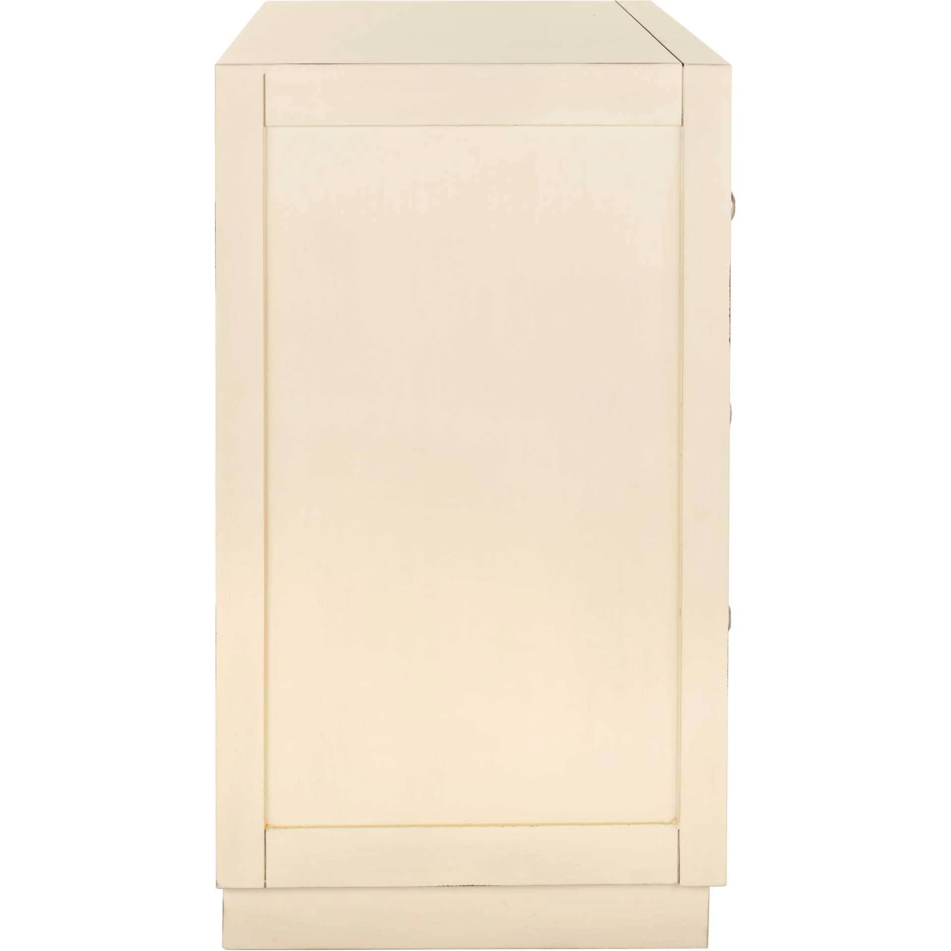 Sid 3 Drawer Chest Antique Beige/Nickel/Mirror - Image 3
