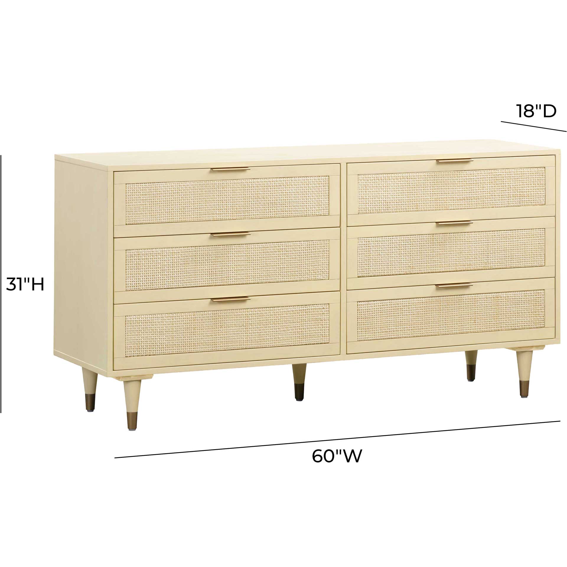 Sidney 6 Drawer Dresser Buttermilk - Image 9