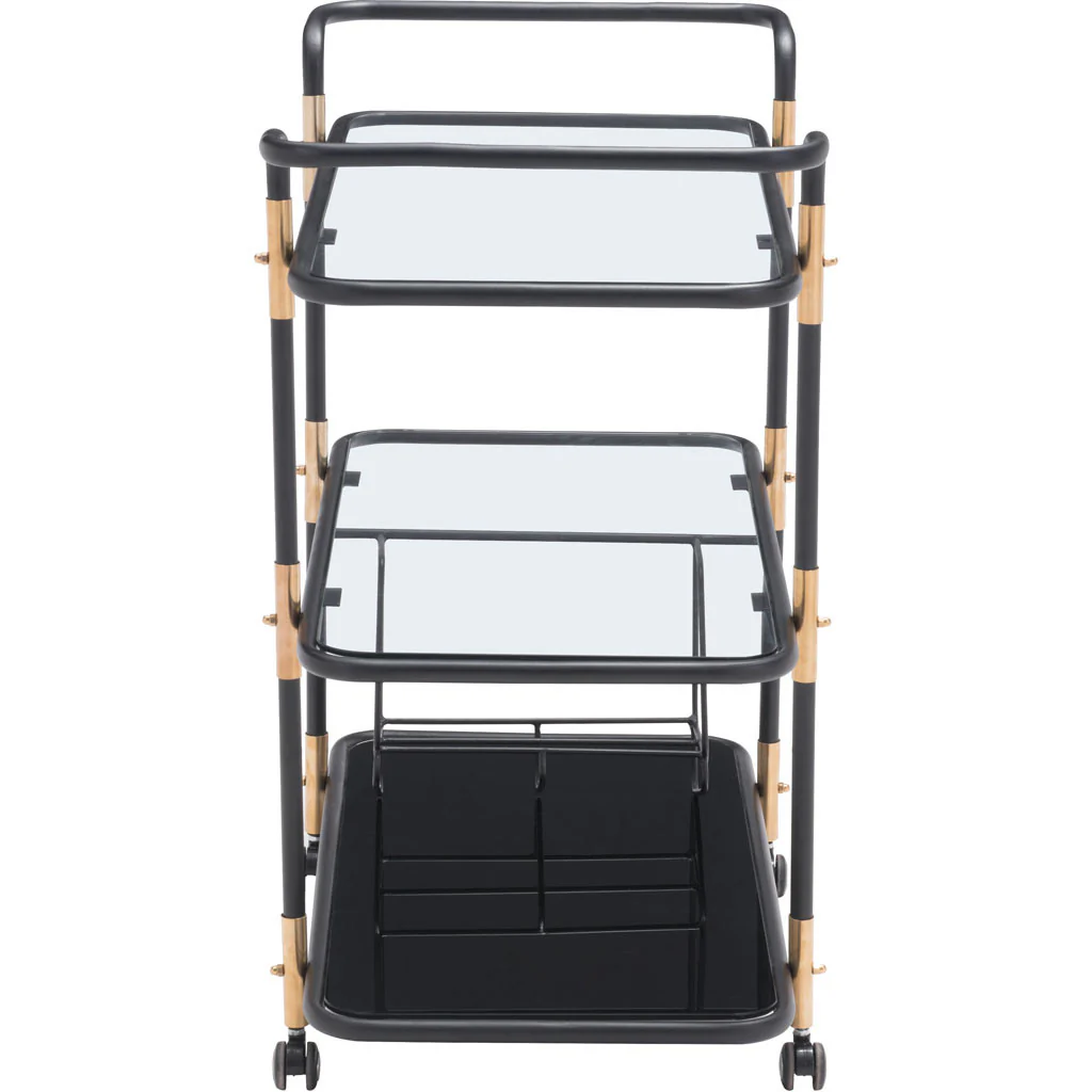 Siena Serving Cart Black & Gold - Image 2