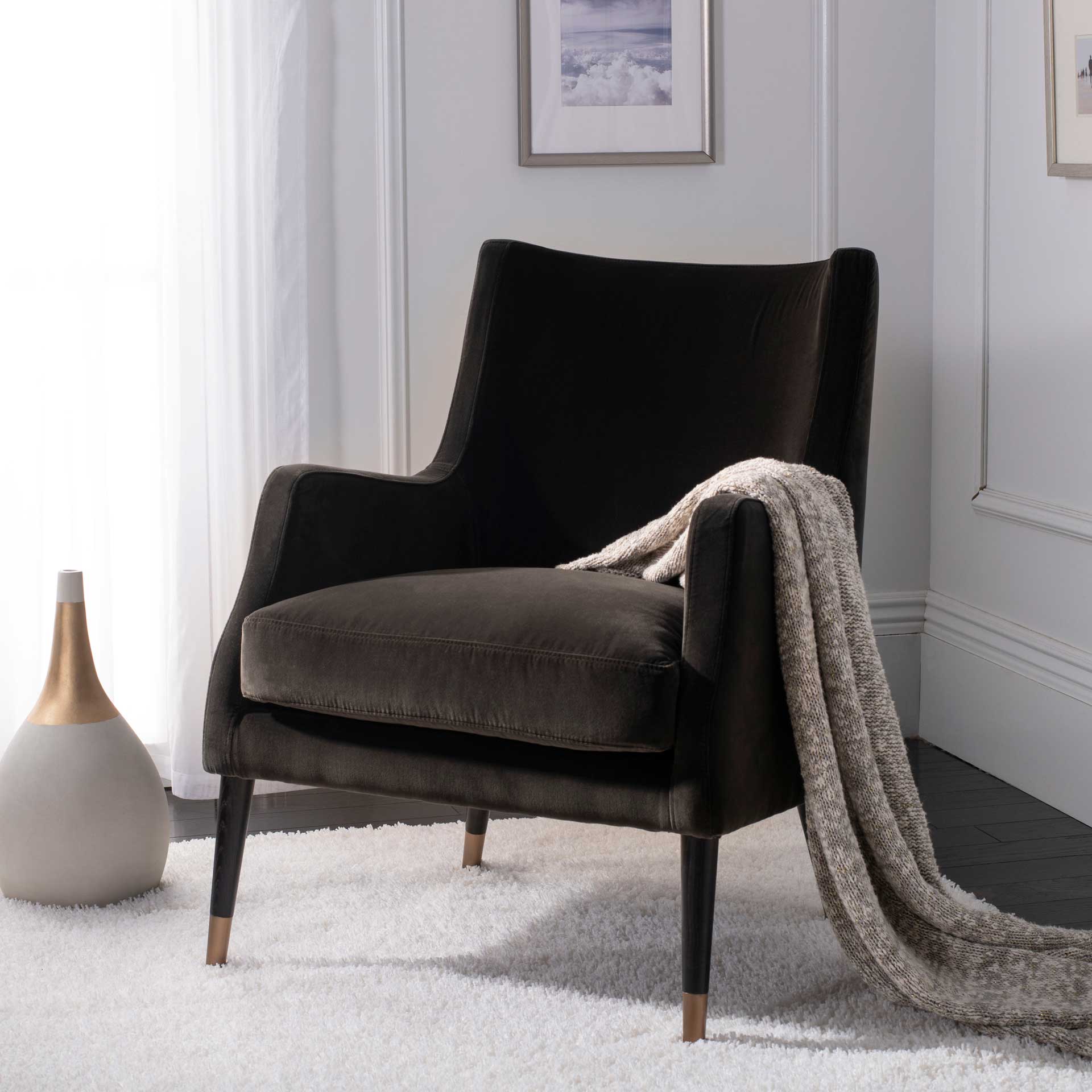 Siena Velvet Arm Chair Giotto Shale - Image 10