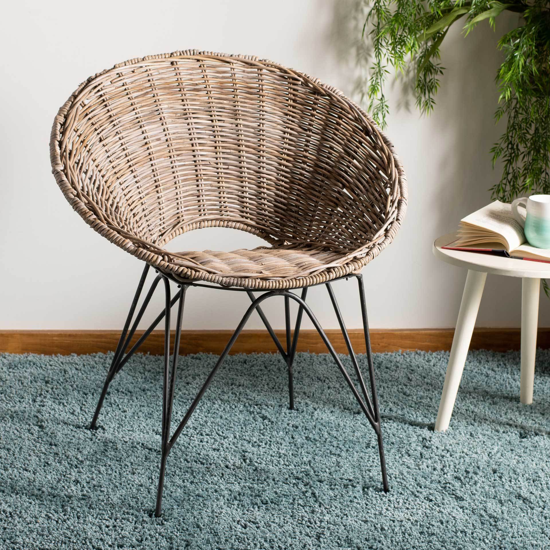 Sienna Rattan Accent Chair Gray Wash/Dark Steel - Image 6