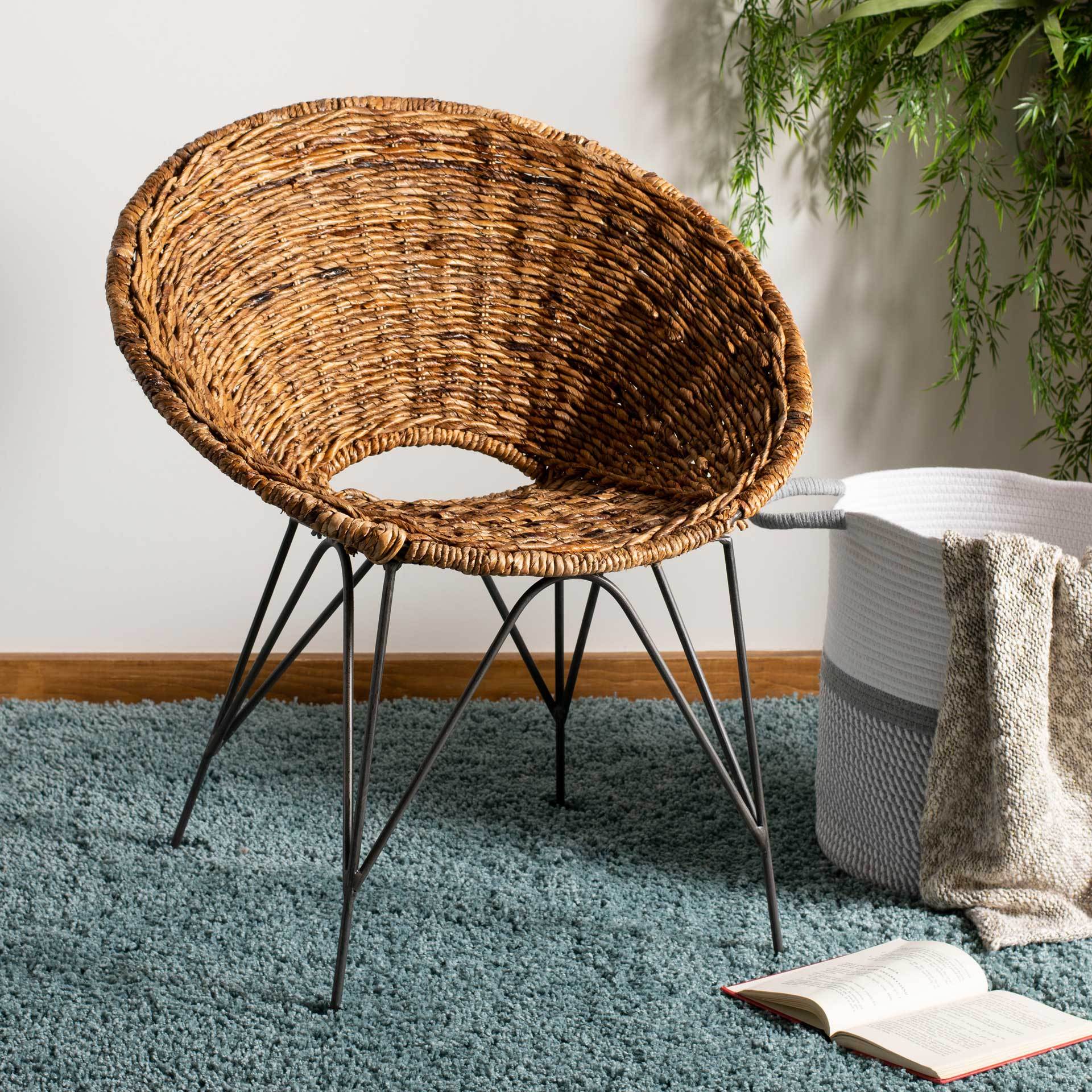 Sienna Rattan Accent Chair Natural/Dark Steel - Image 6