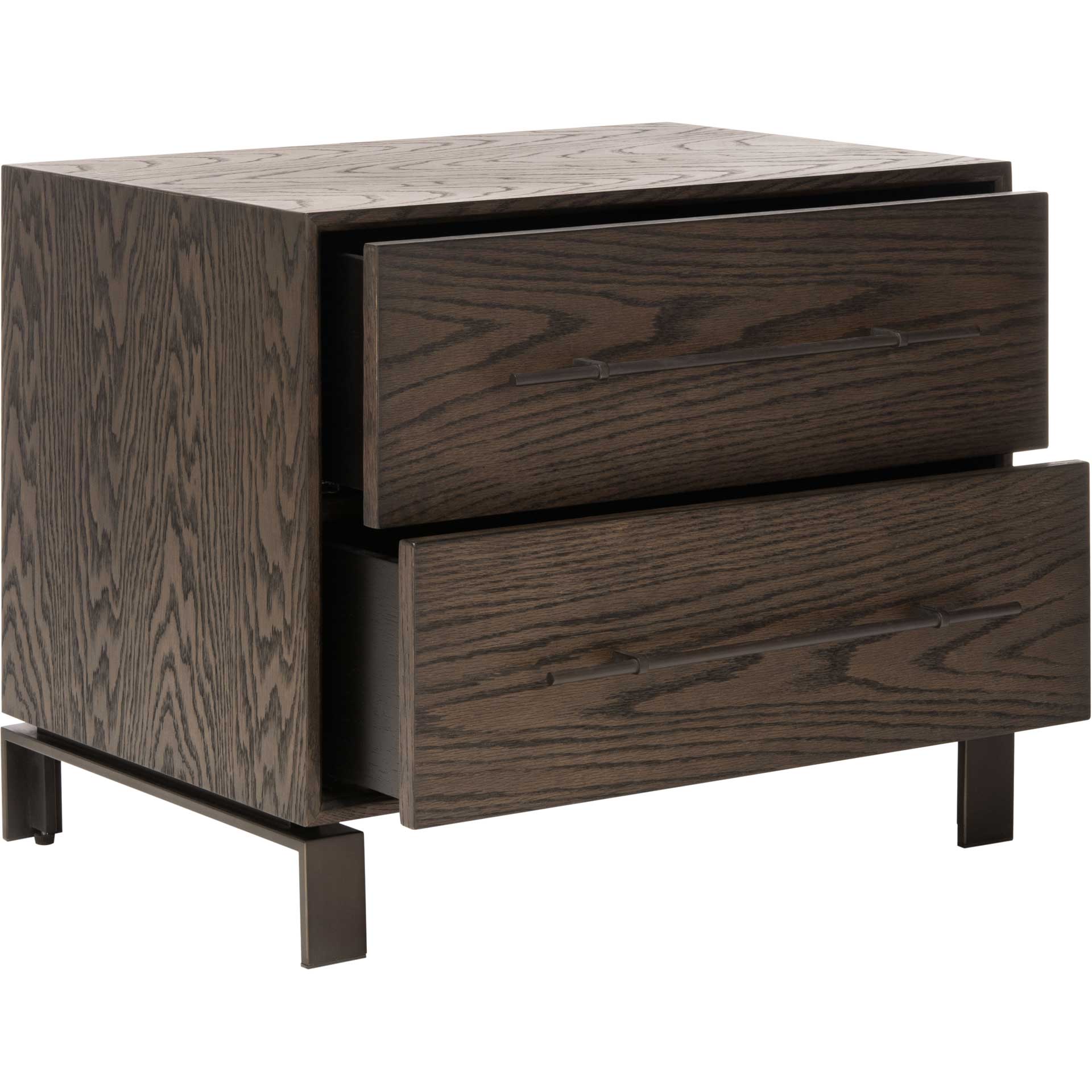 Silas 2 Drawer Wood Nightstand Dark Walnut - Image 2