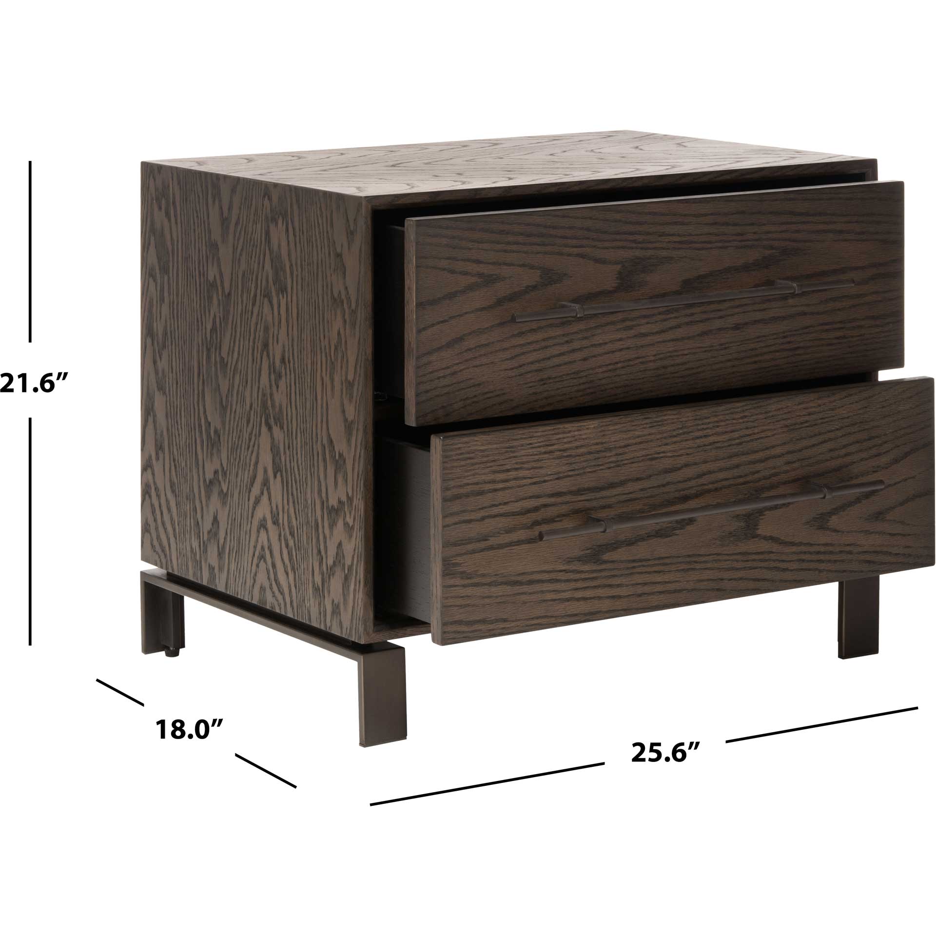 Silas 2 Drawer Wood Nightstand Dark Walnut - Image 7