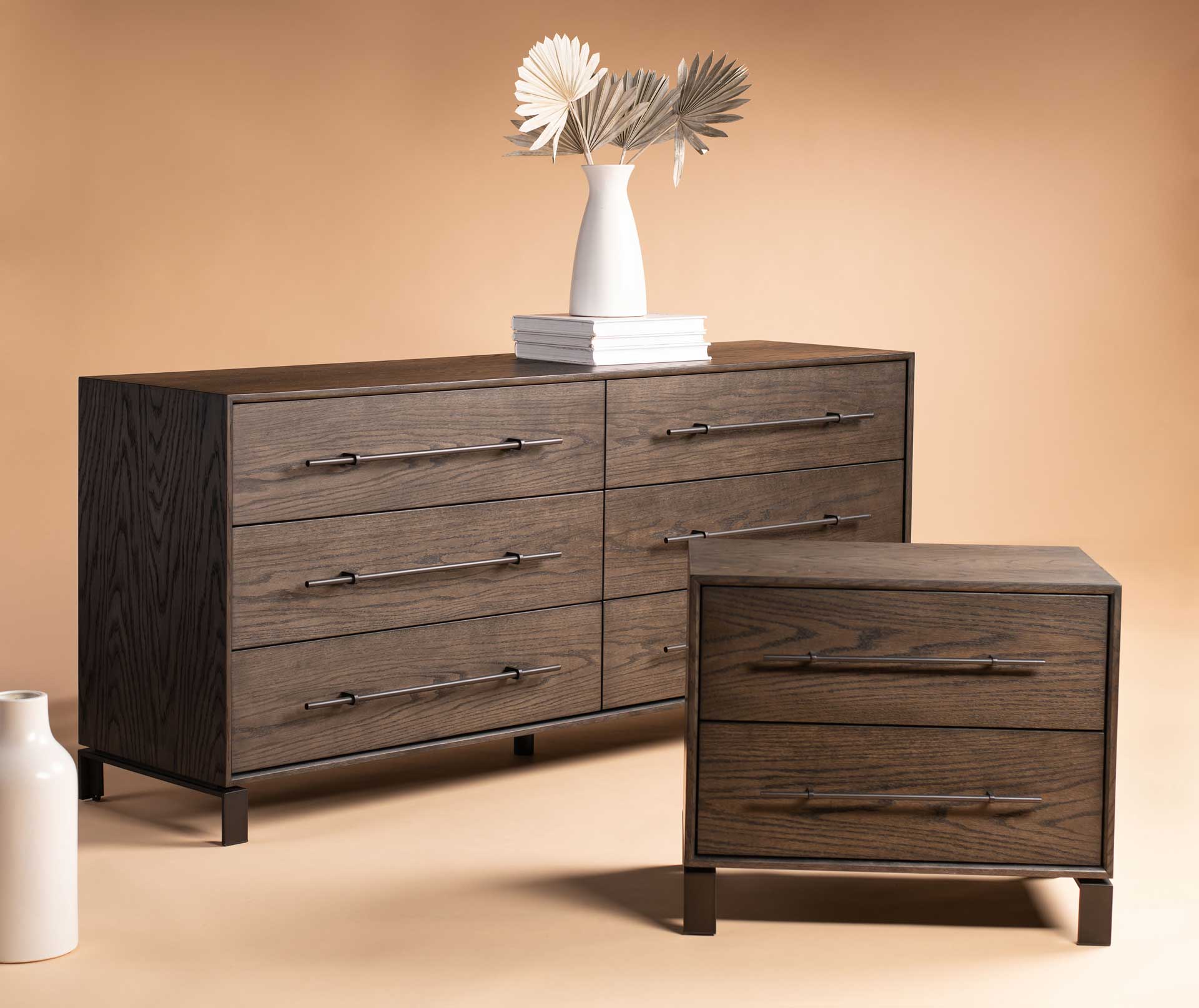 Silas 2 Drawer Wood Nightstand Dark Walnut - Image 9