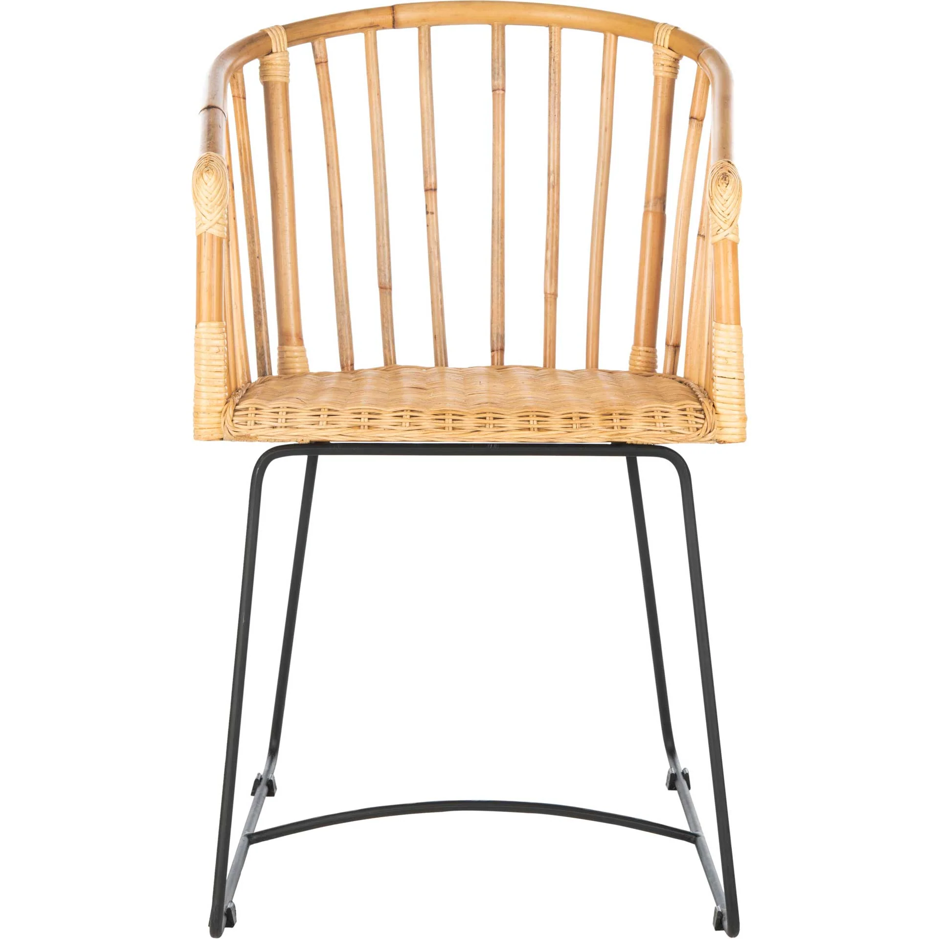 Siltan Rattan Barrel Dining Chair Natural/Black - Image 2