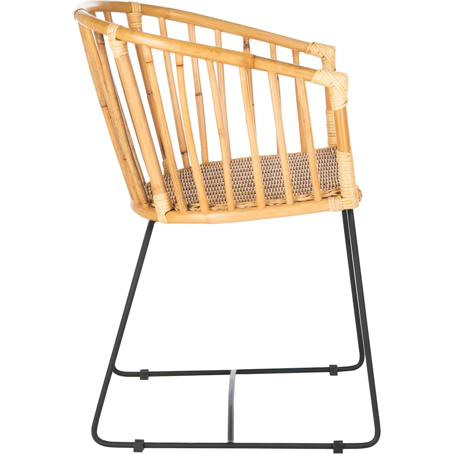 Siltan Rattan Barrel Dining Chair Natural/Black - Image 3