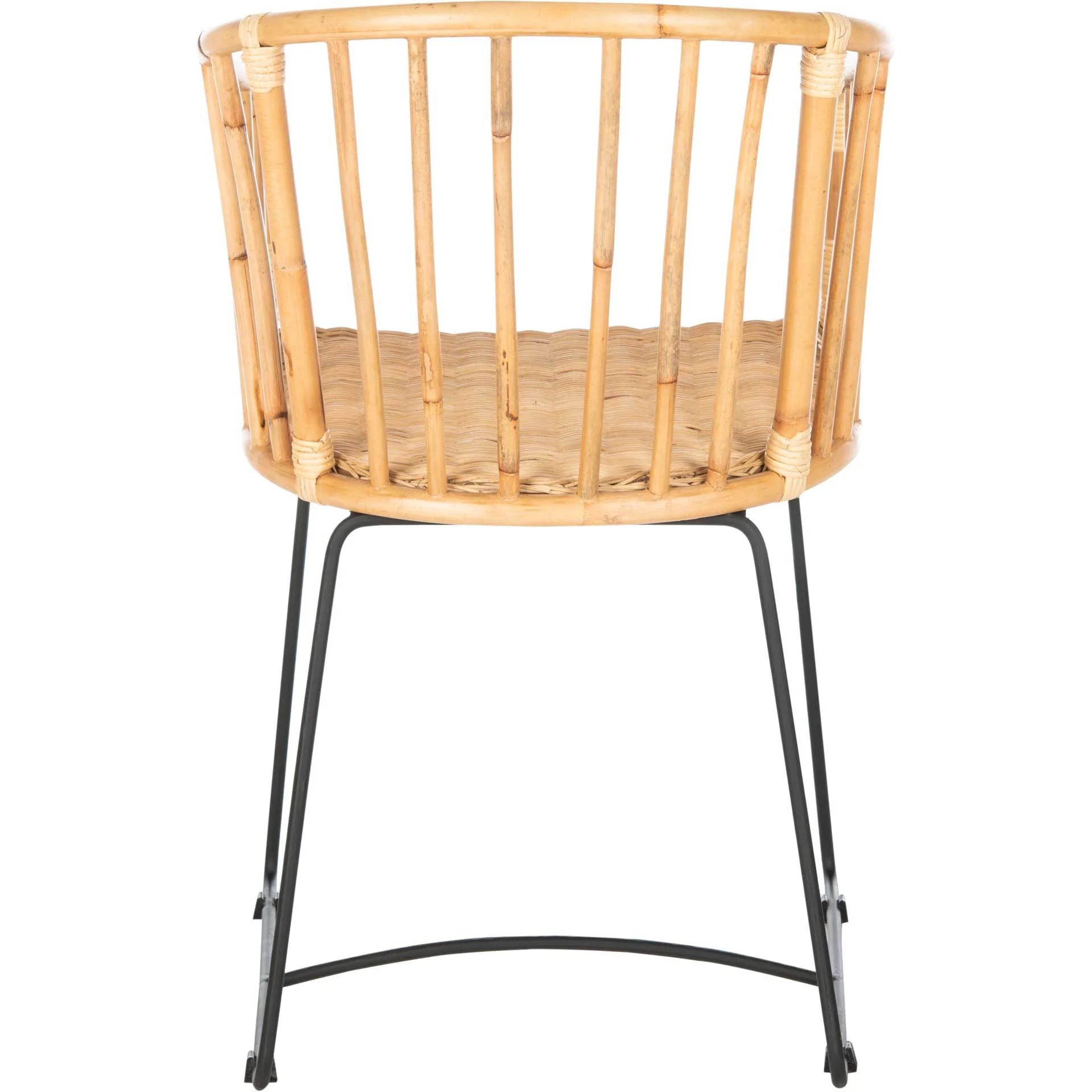 Siltan Rattan Barrel Dining Chair Natural/Black - Image 4
