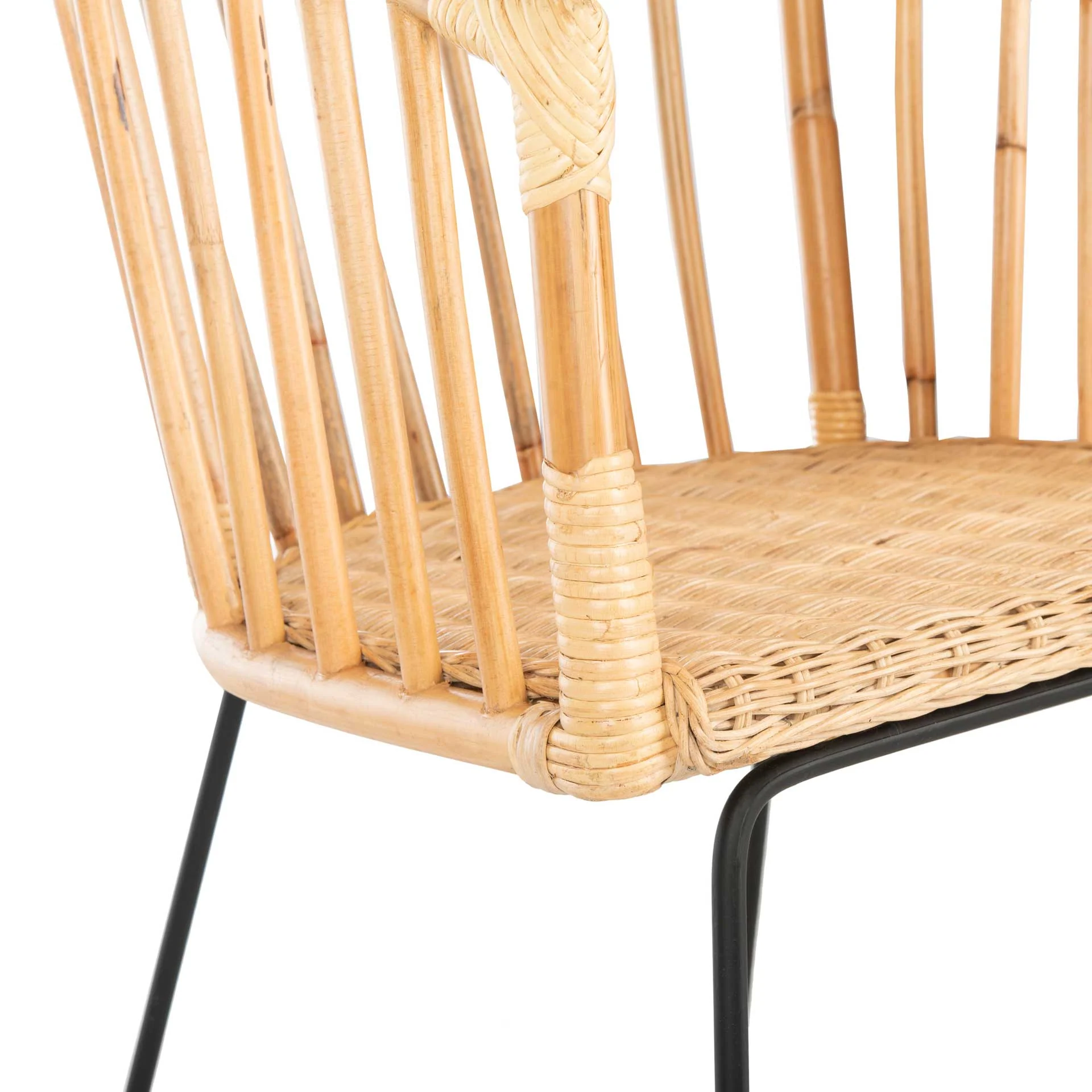 Siltan Rattan Barrel Dining Chair Natural/Black - Image 6