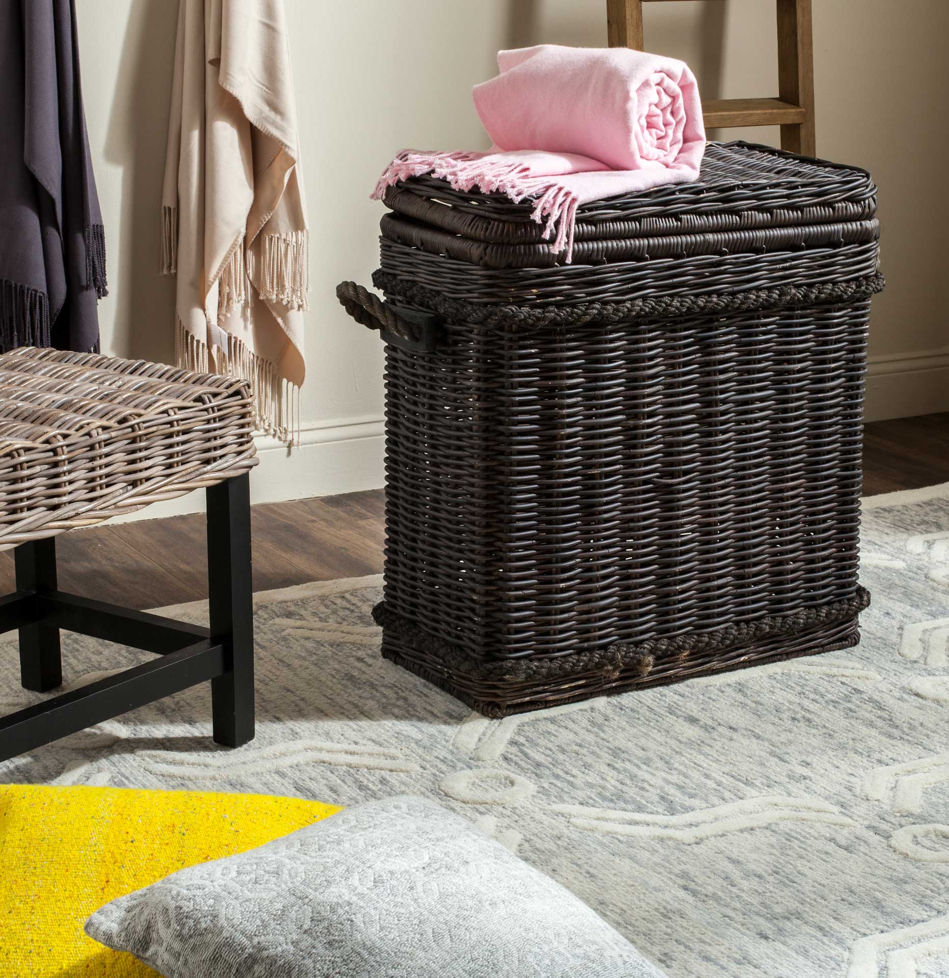 Silva Wicker Storage Hamper Dark Natural - Image 5