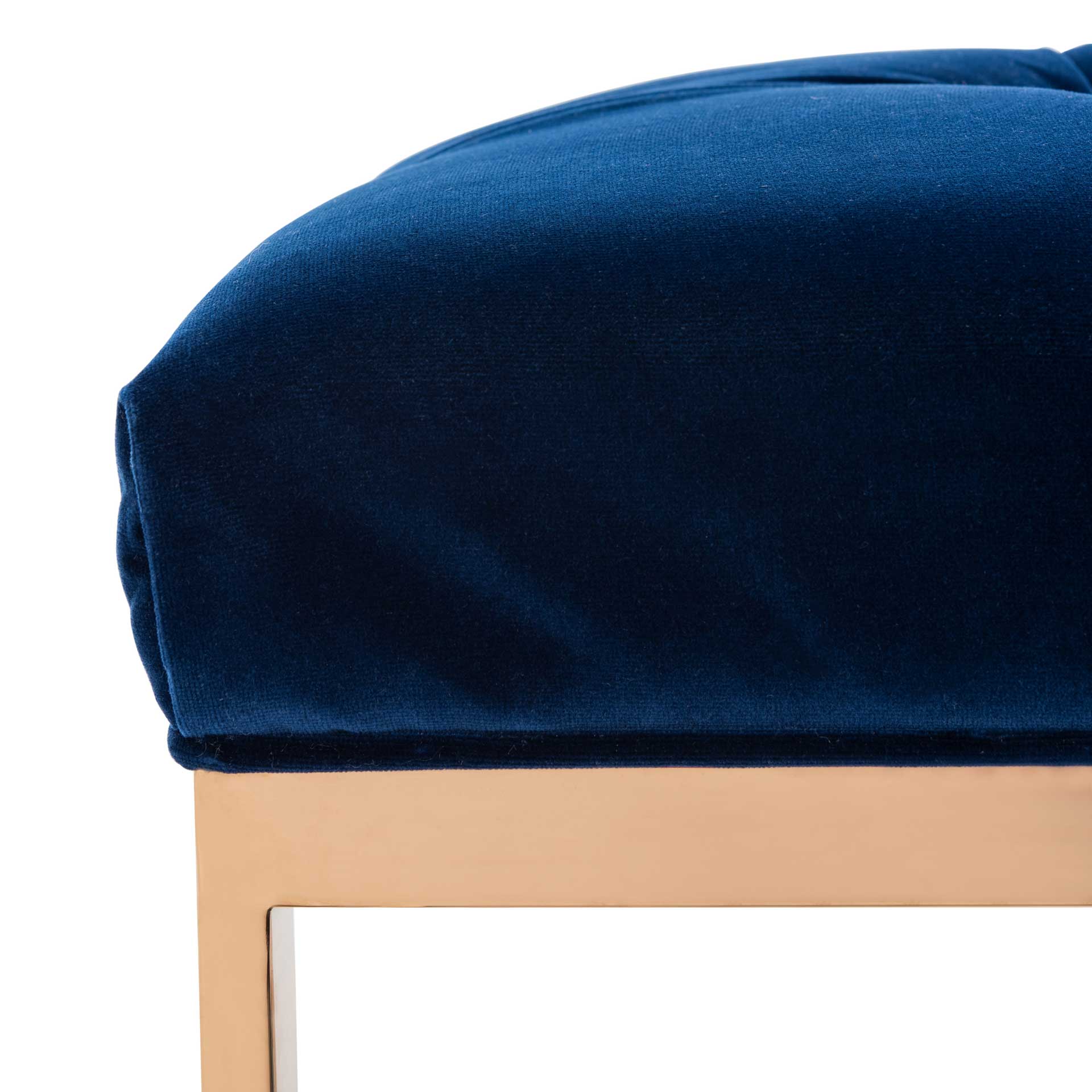 Simeon Navy Velvet Tufted Ottoman Giotto Navy - Image 3