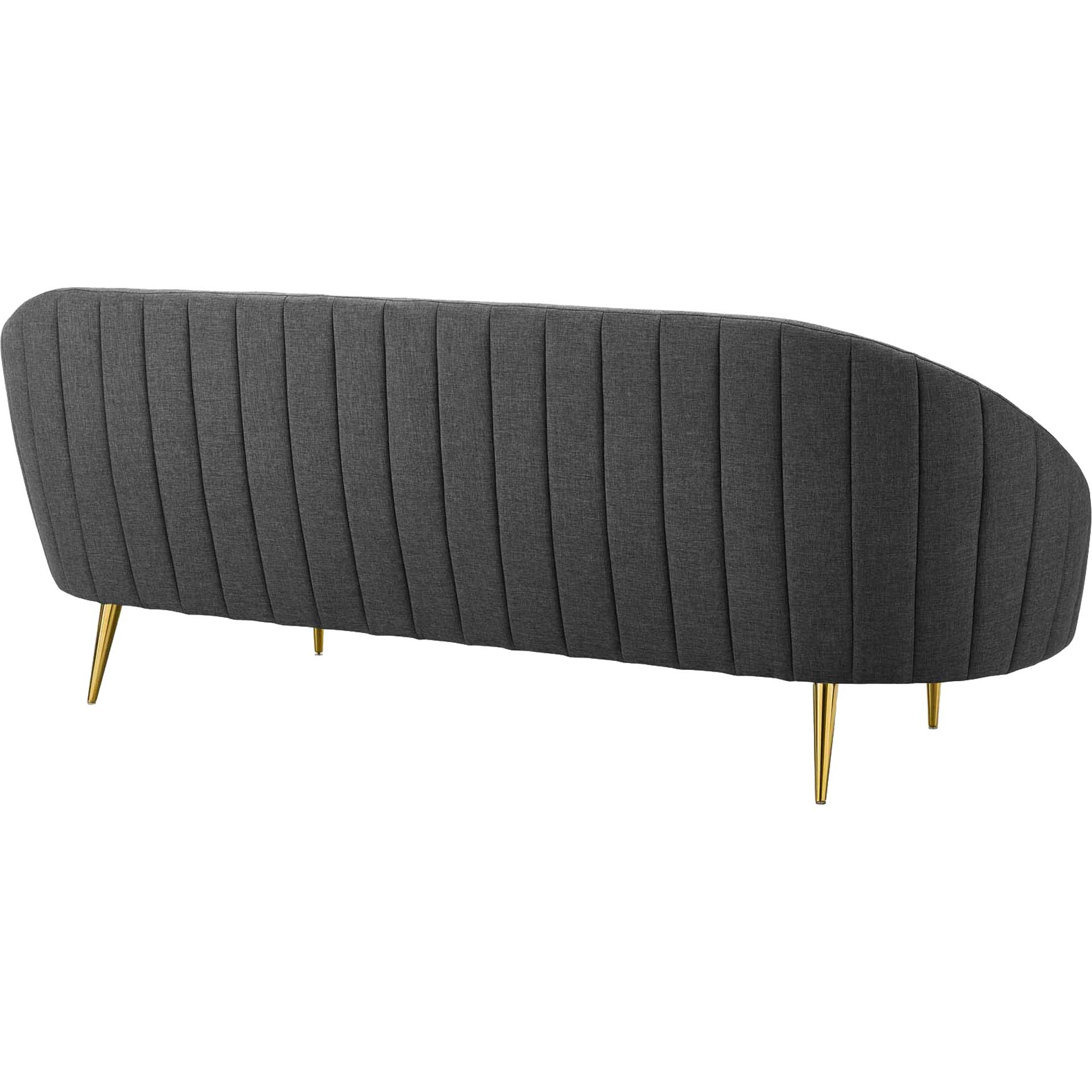 Simeon Vertical Curve Back Fabric Sofa Gray - Image 3