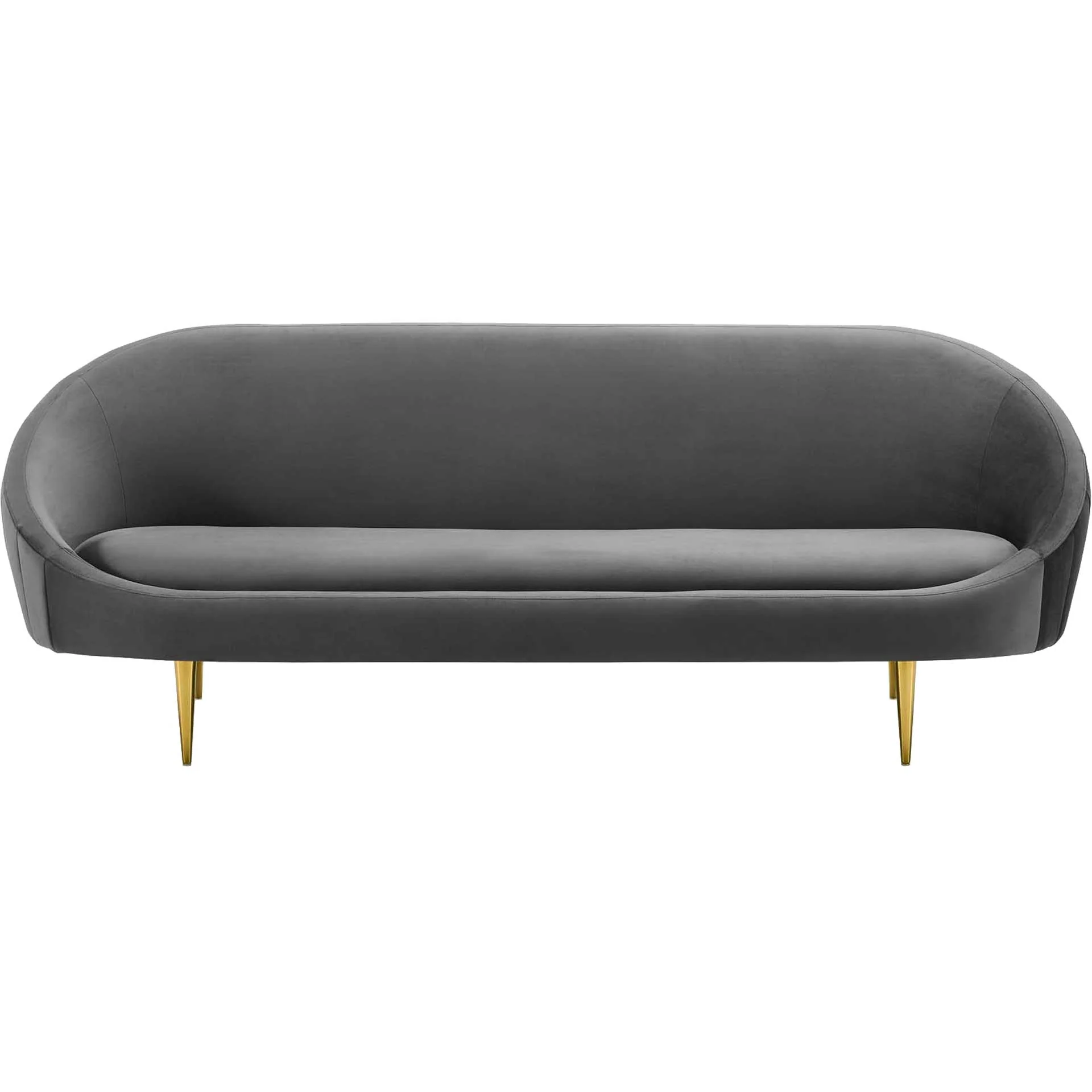 Simeon Vertical Curve Back Velvet Sofa Gray - Image 2