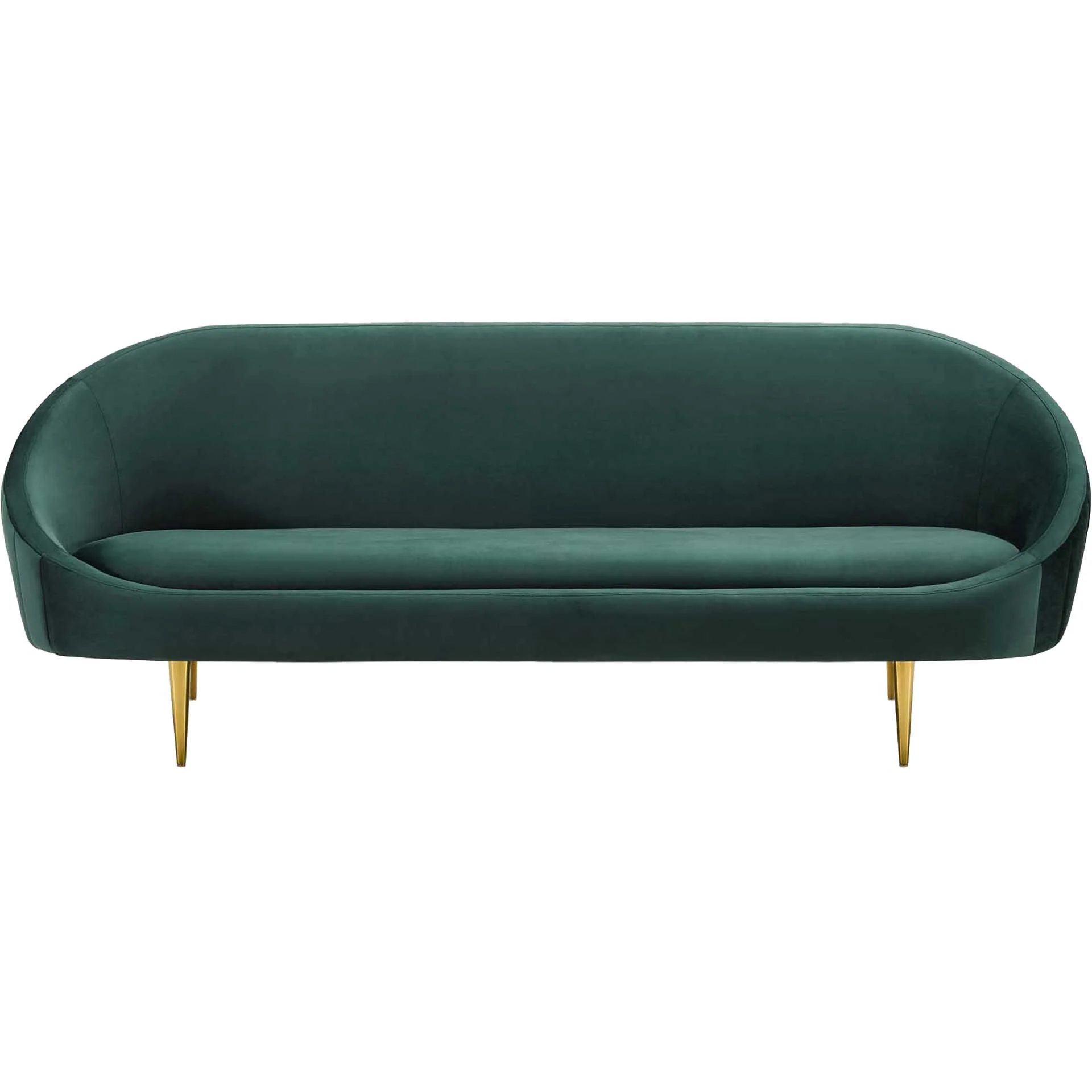 Simeon Vertical Curve Back Velvet Sofa Green - Image 2