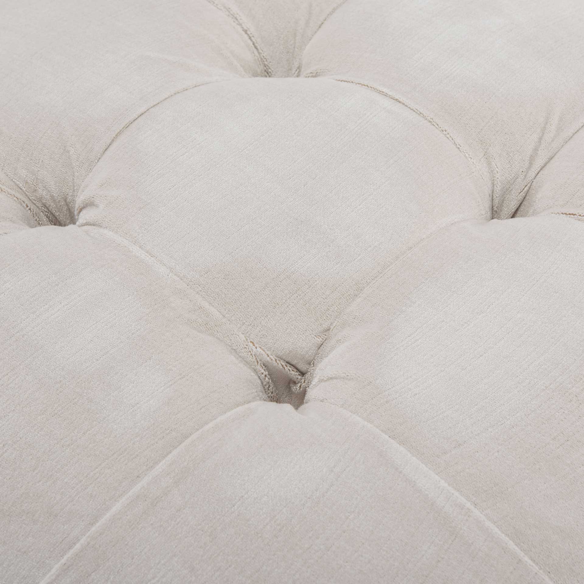 Simeon White Velvet Tufted Ottoman Bella White - Image 3