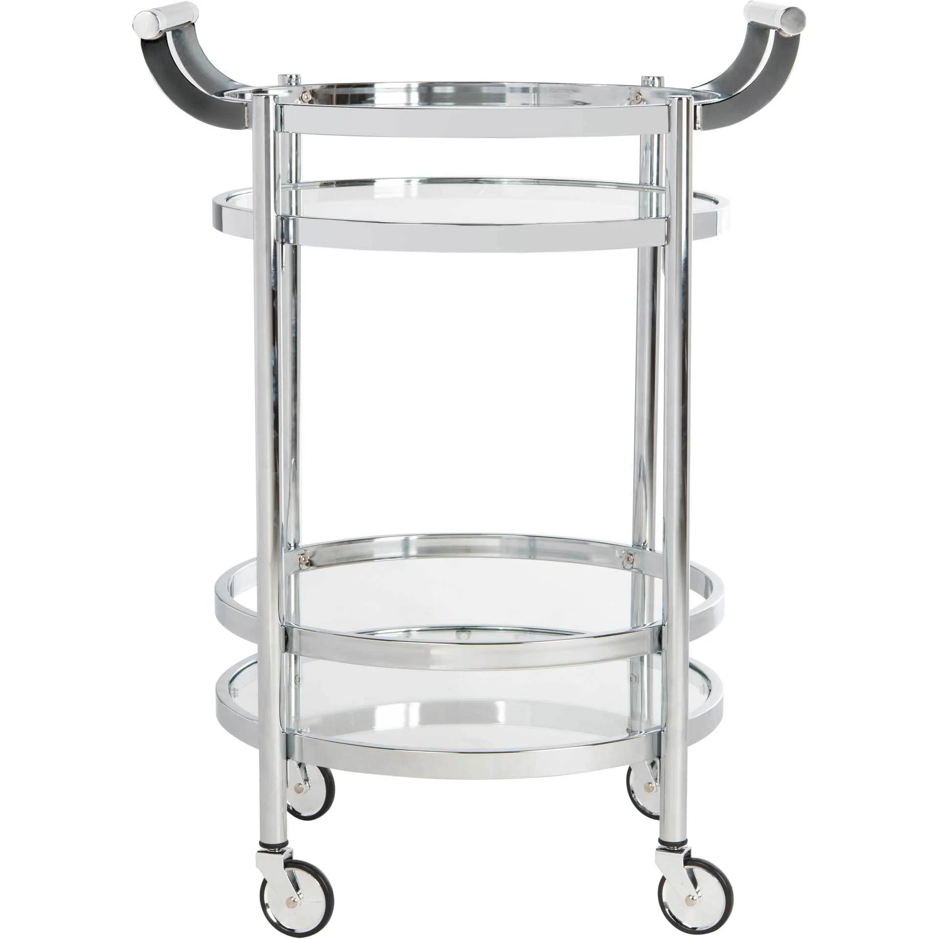 Simon 2 Tier Round Bar Cart Chrome - Image 2