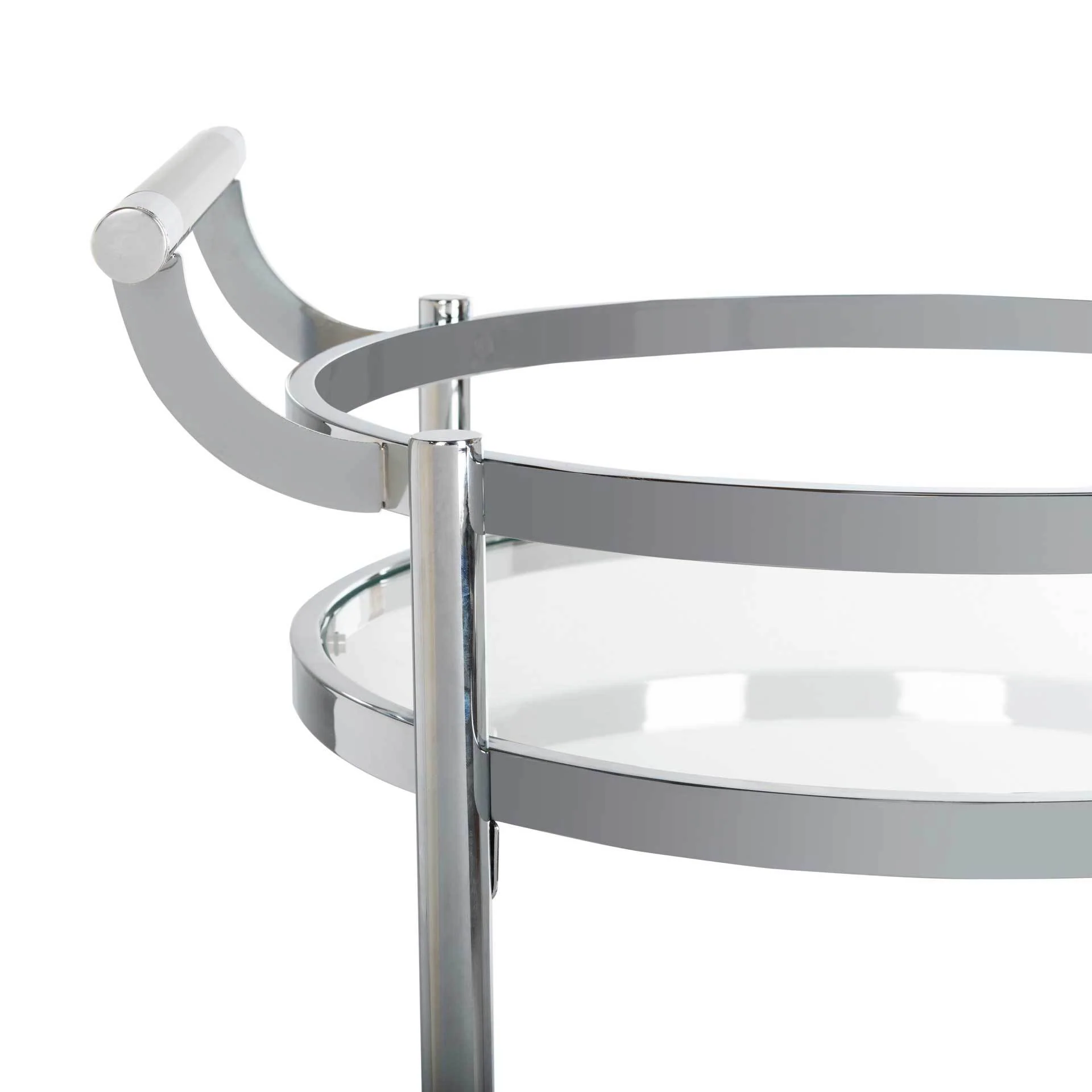 Simon 2 Tier Round Bar Cart Chrome - Image 4