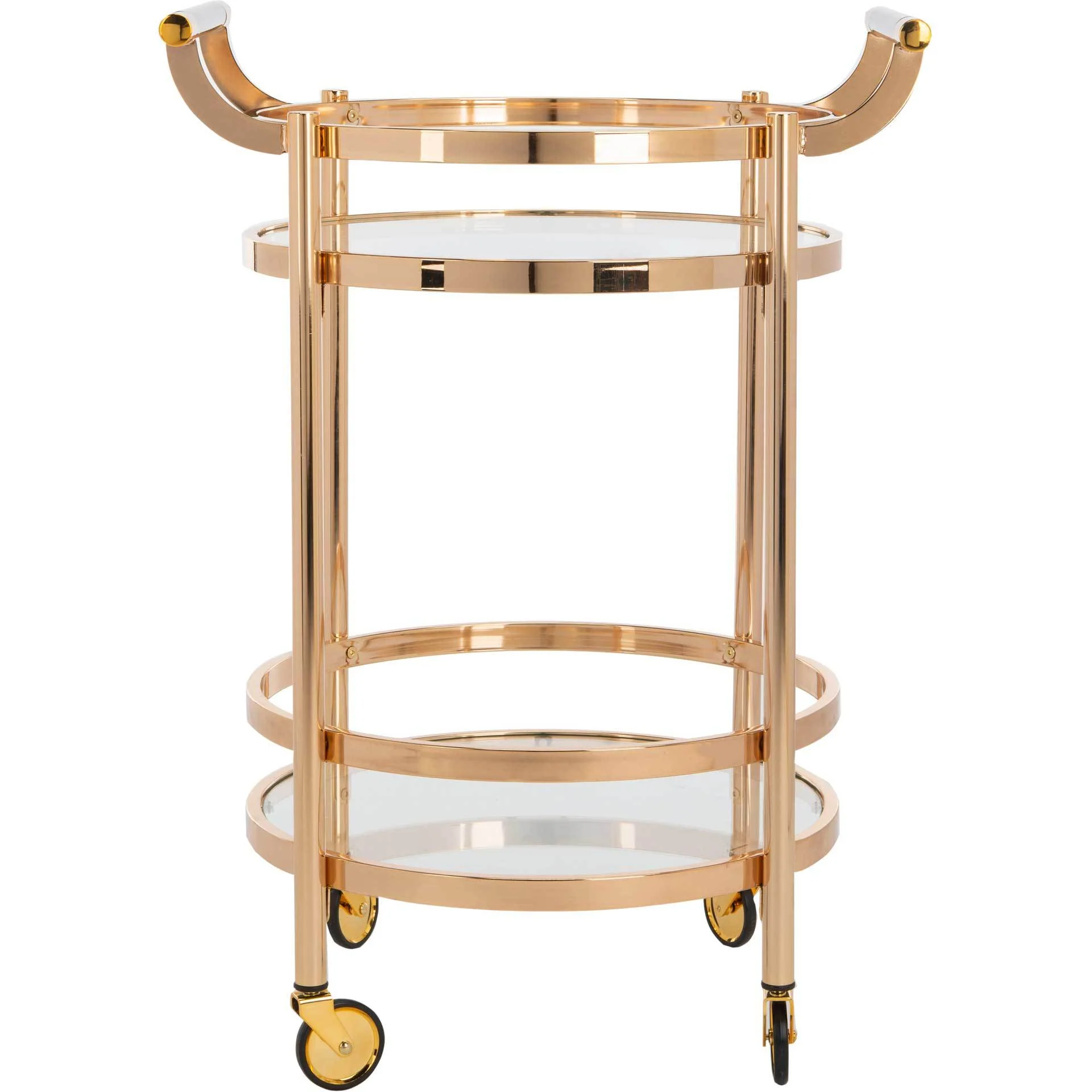 Simon 2 Tier Round Bar Cart Gold - Image 2