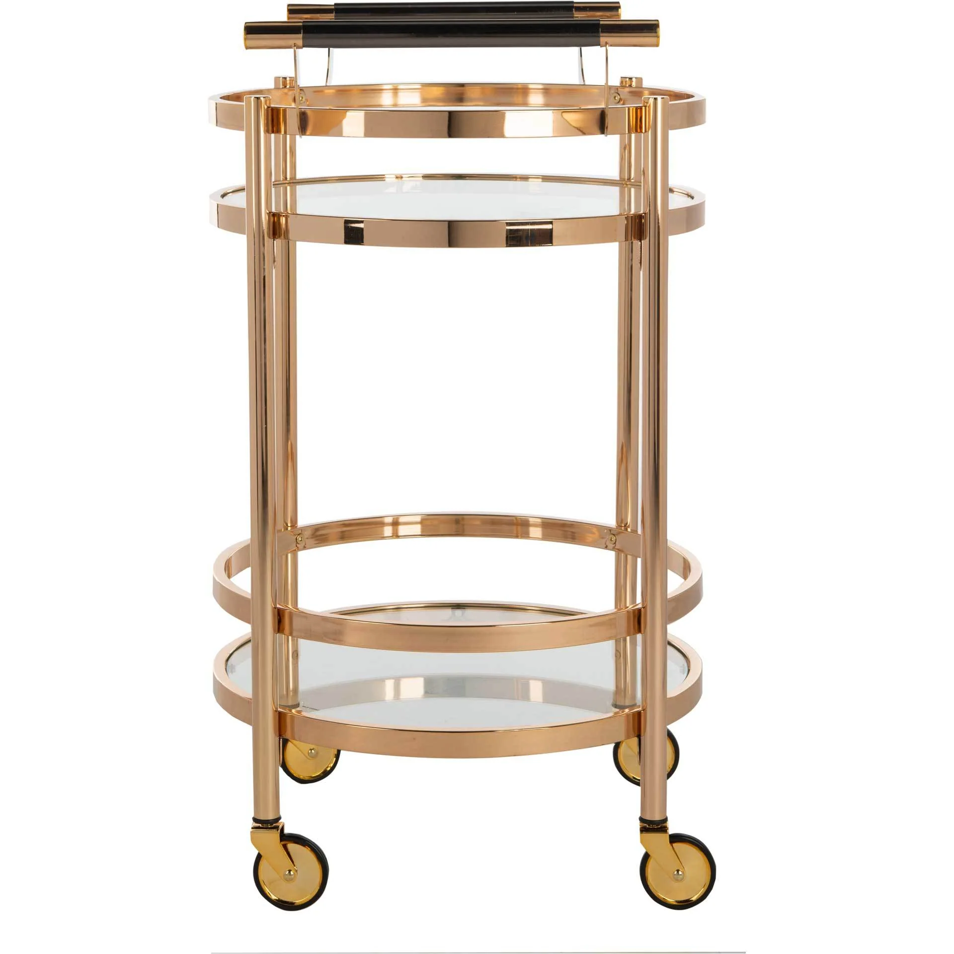 Simon 2 Tier Round Bar Cart Gold - Image 3