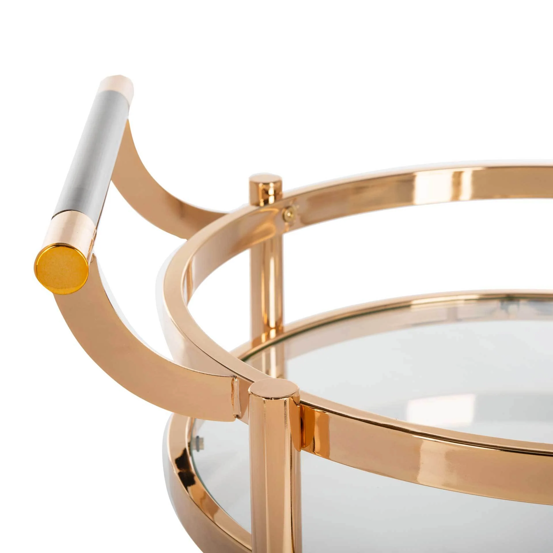 Simon 2 Tier Round Bar Cart Gold - Image 4