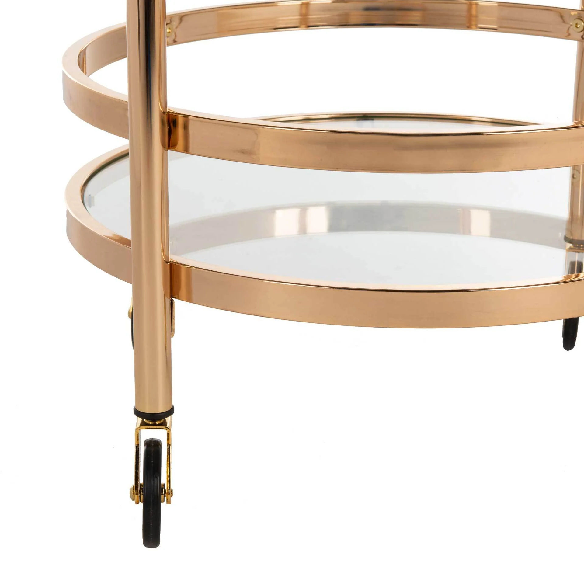 Simon 2 Tier Round Bar Cart Gold - Image 5