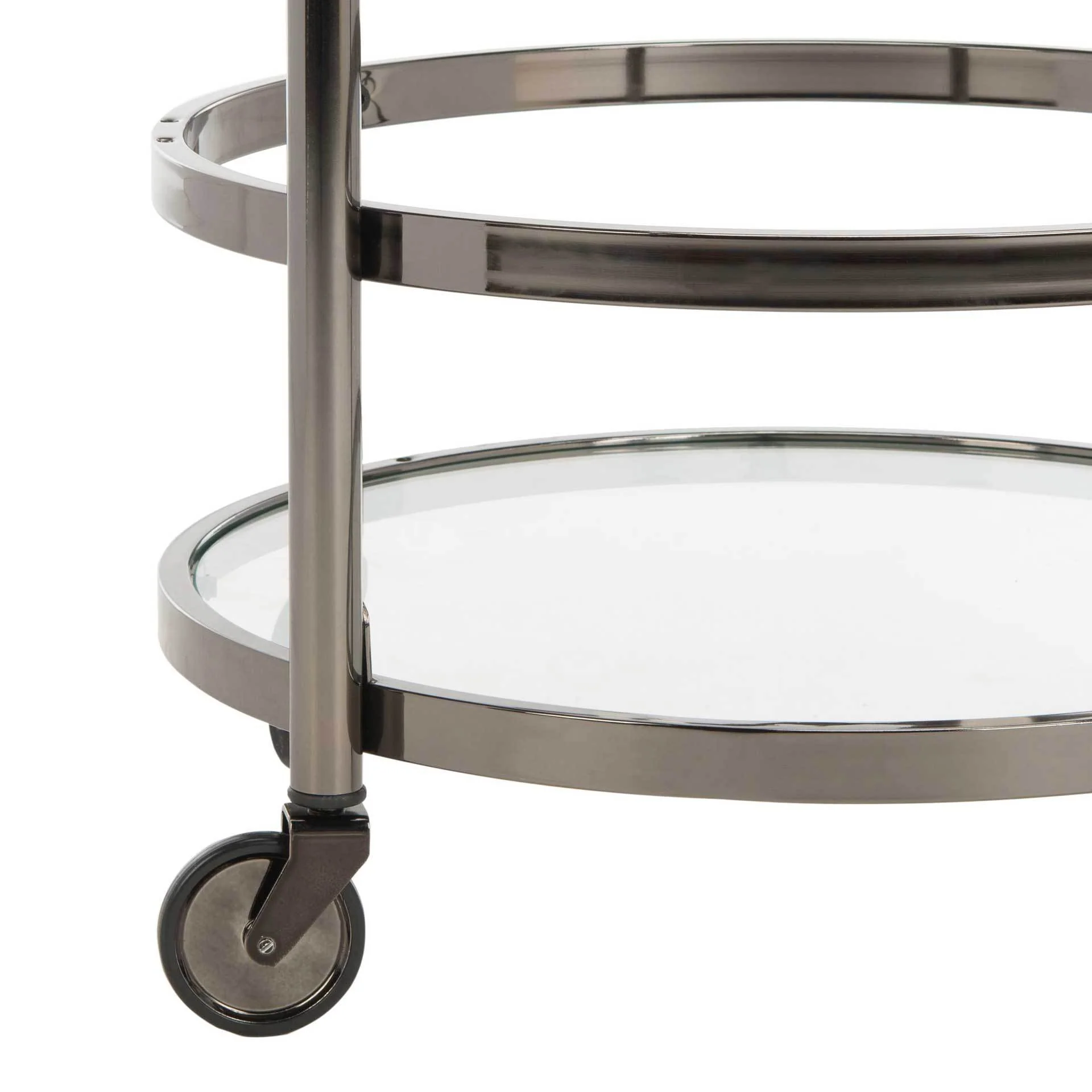 Simon 2 Tier Round Bar Cart Gun Metal - Image 5