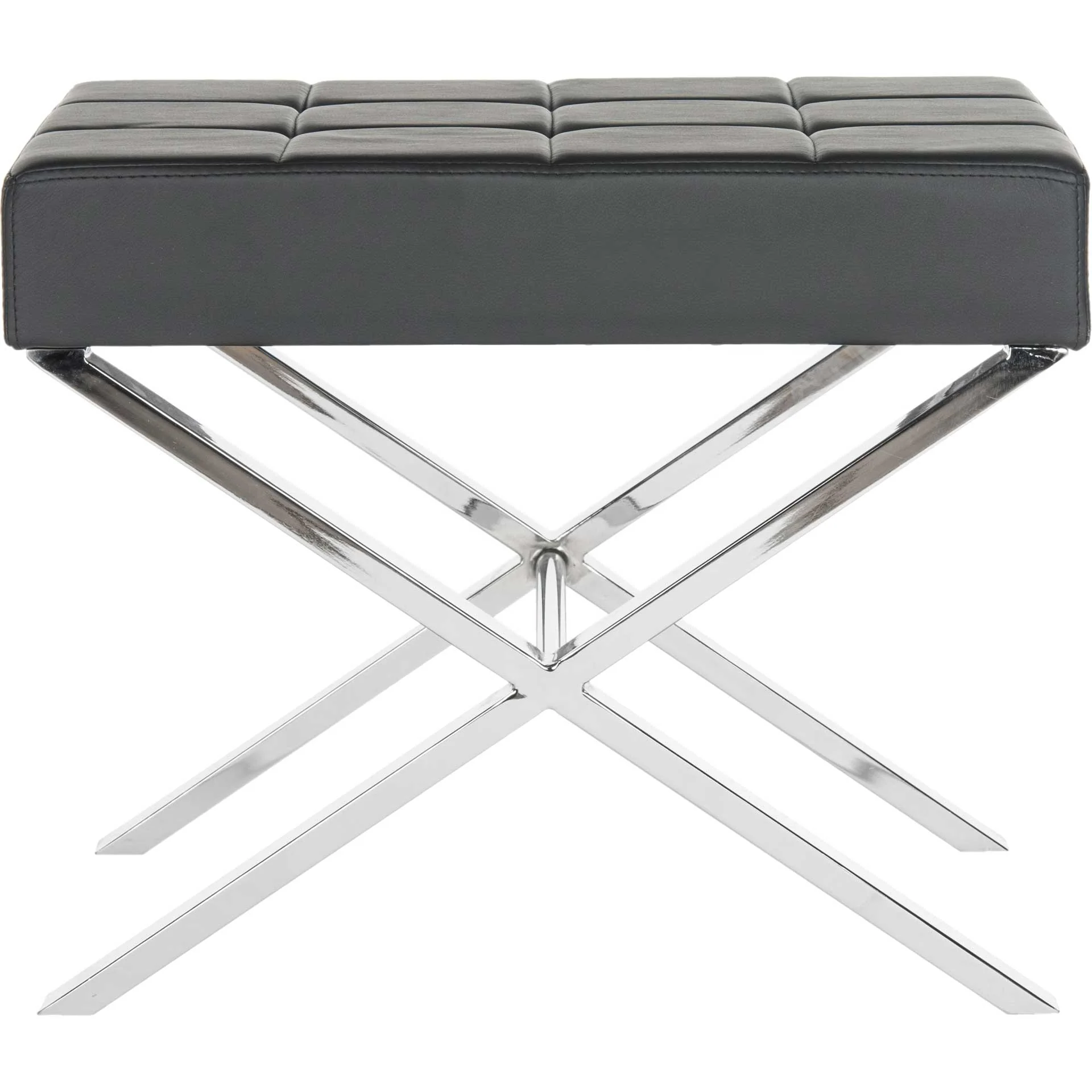 Simon Ottoman Black/Chrome - Image 2
