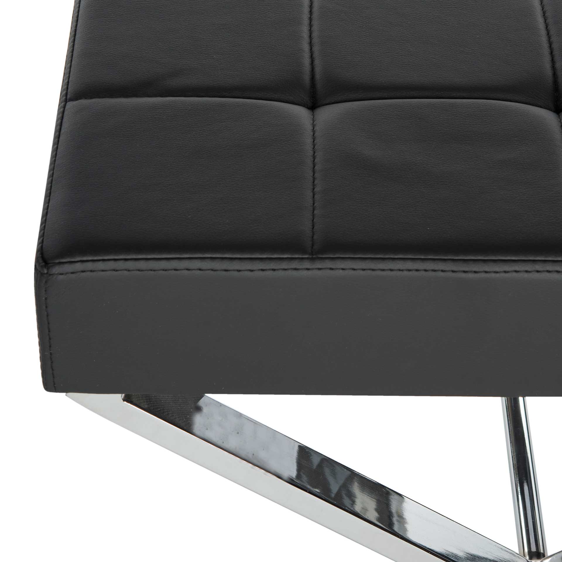 Simon Ottoman Black/Chrome - Image 3