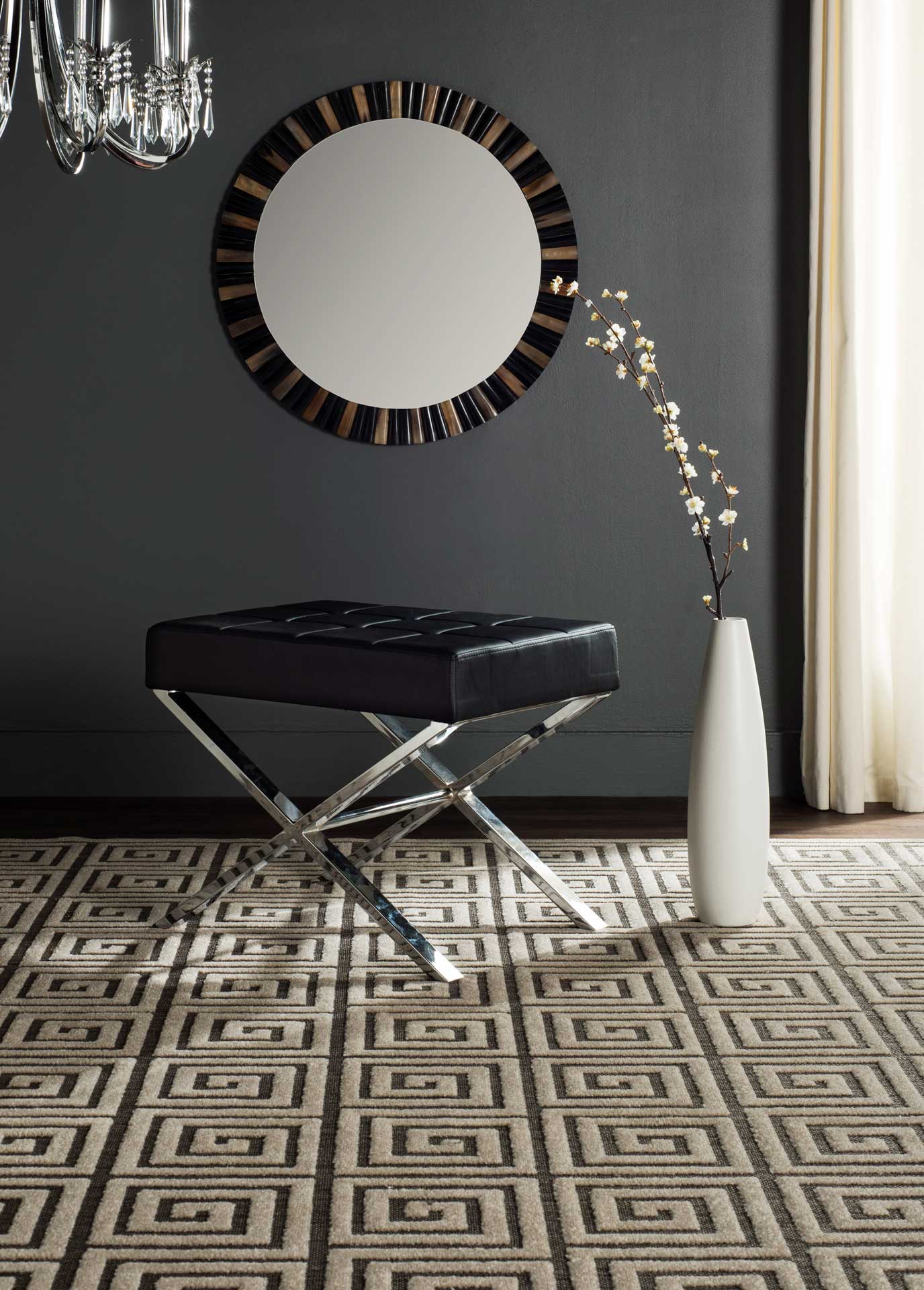 Simon Ottoman Black/Chrome - Image 4