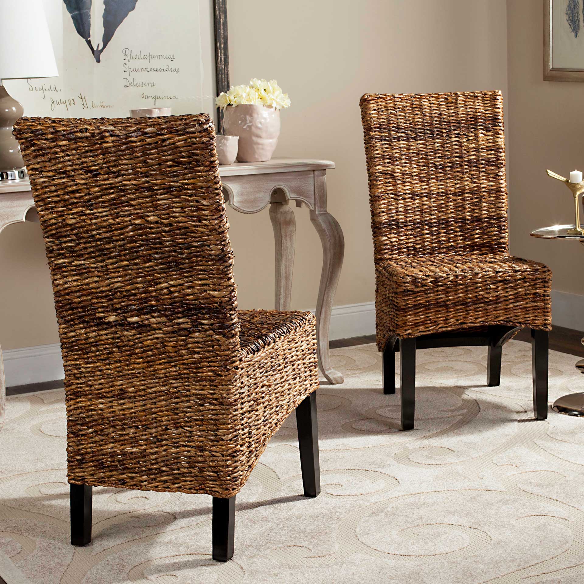 Simple Wicker Side Chair Brown/Colonial (Set of 2) - Image 7