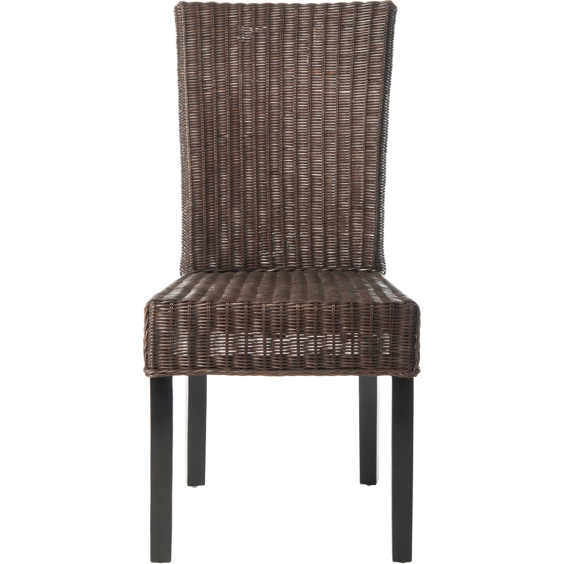 Simple Wicker Side Chair Dark Brown (Set of 2) - Image 3