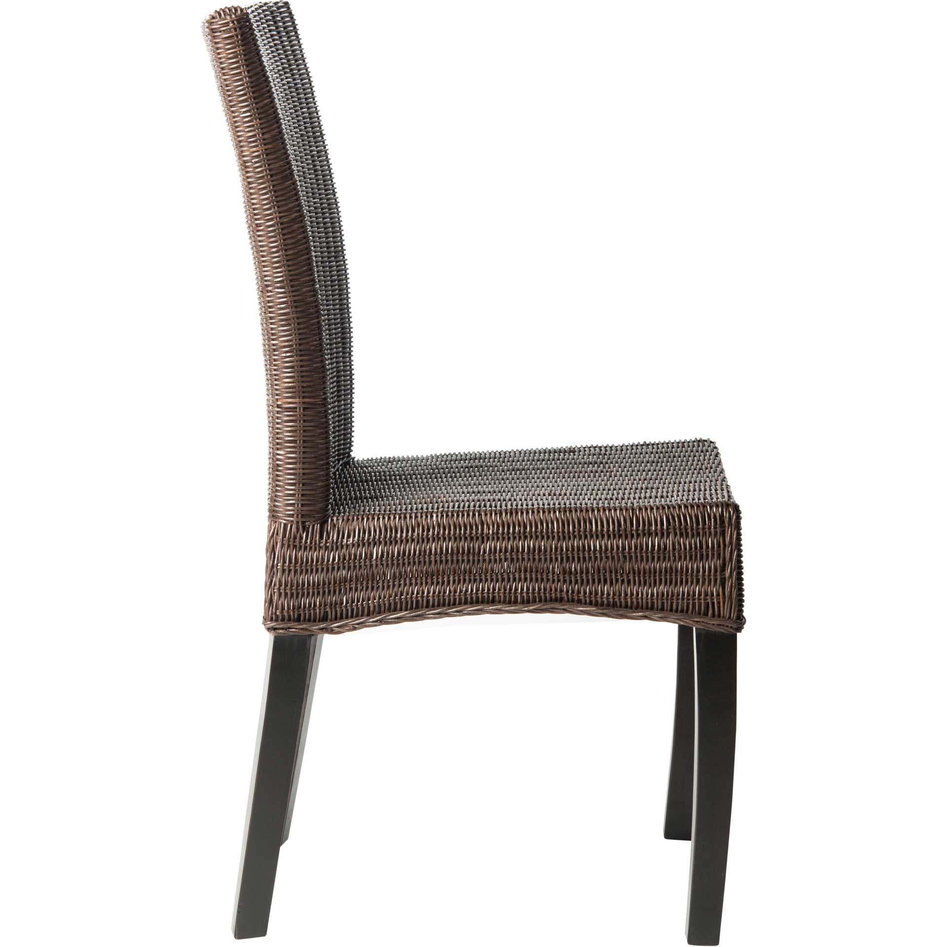 Simple Wicker Side Chair Dark Brown (Set of 2) - Image 4