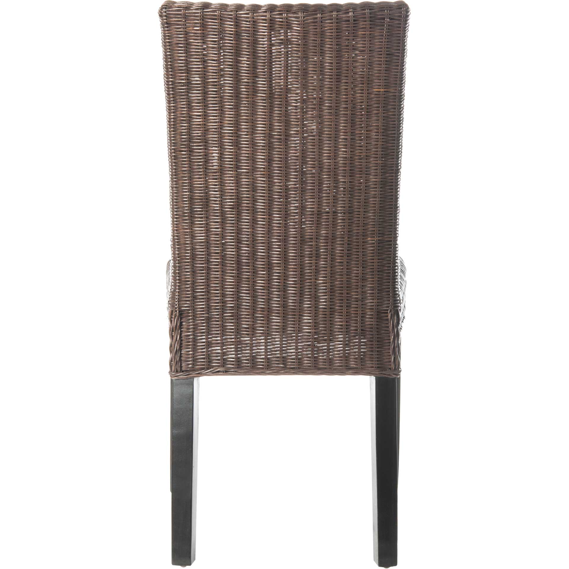 Simple Wicker Side Chair Dark Brown (Set of 2) - Image 5