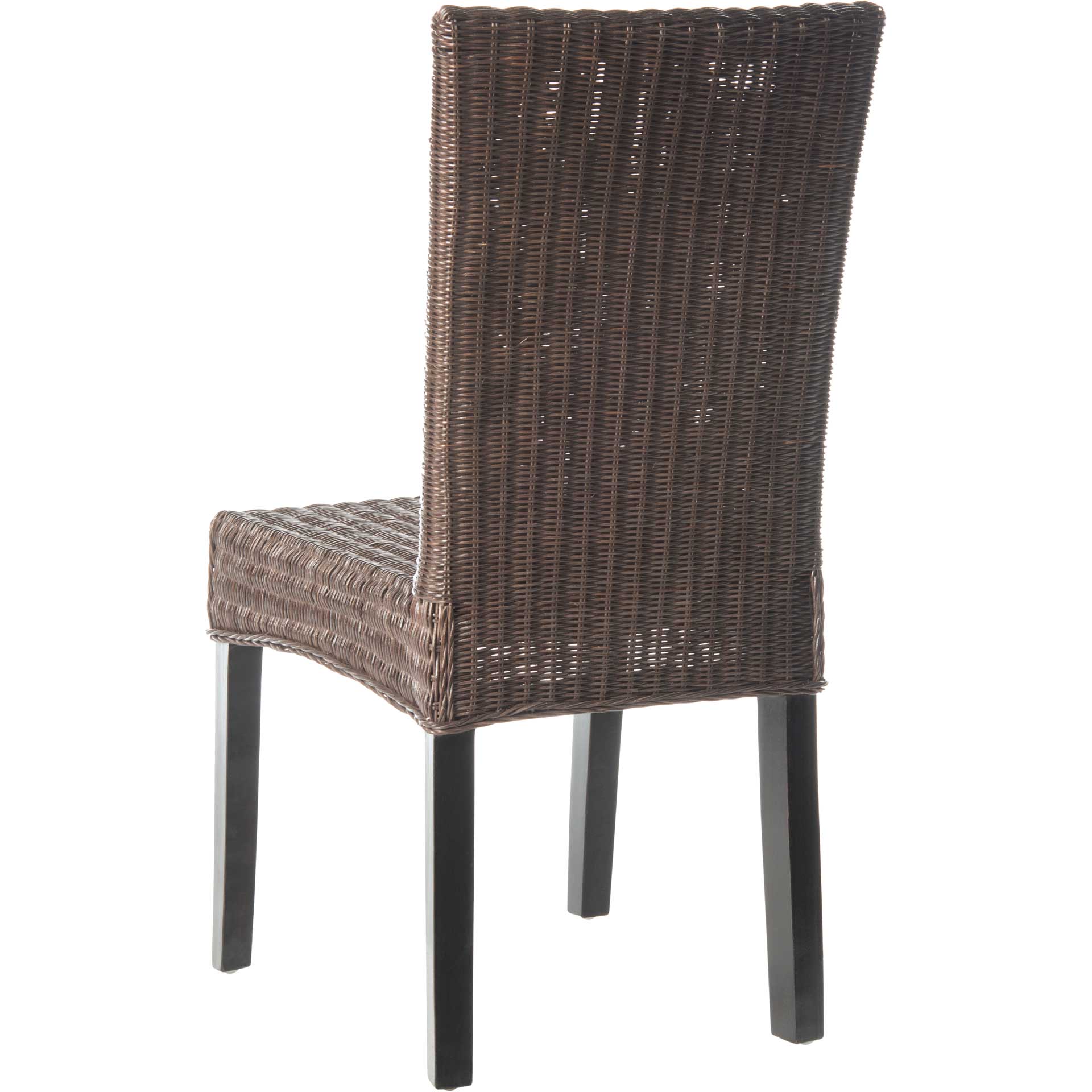 Simple Wicker Side Chair Dark Brown (Set of 2) - Image 6