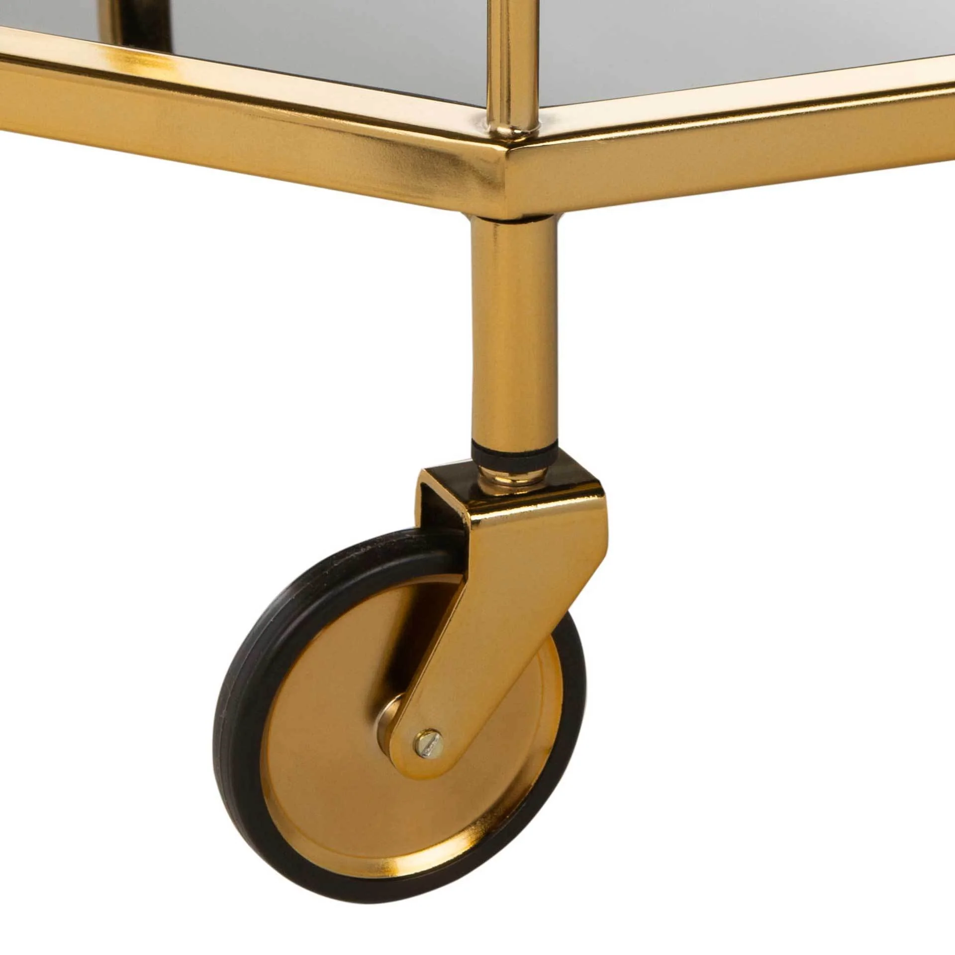 Sincere 2 Tier Octagon Bar Cart Brass/Tinted Glass - Image 5