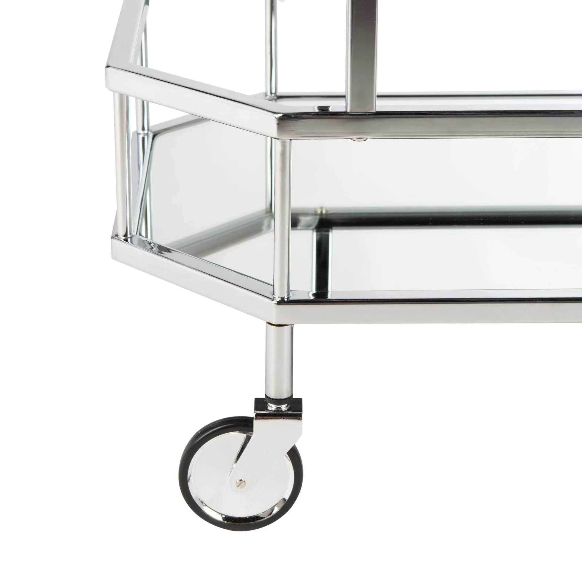 Sincere 2 Tier Octagon Bar Cart Silver/Mirror - Image 5