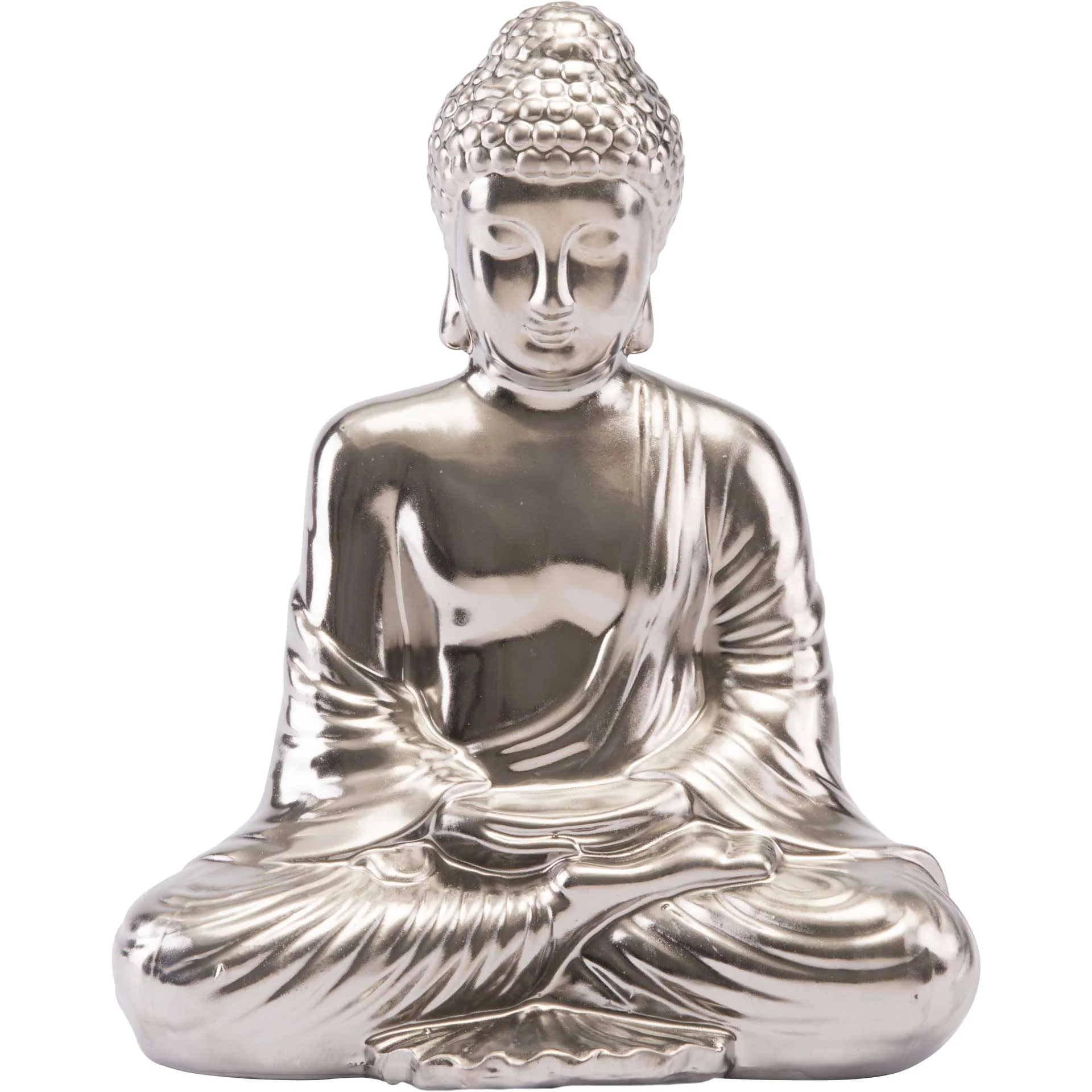 Sitting Buddha Matte Silver - Image 2