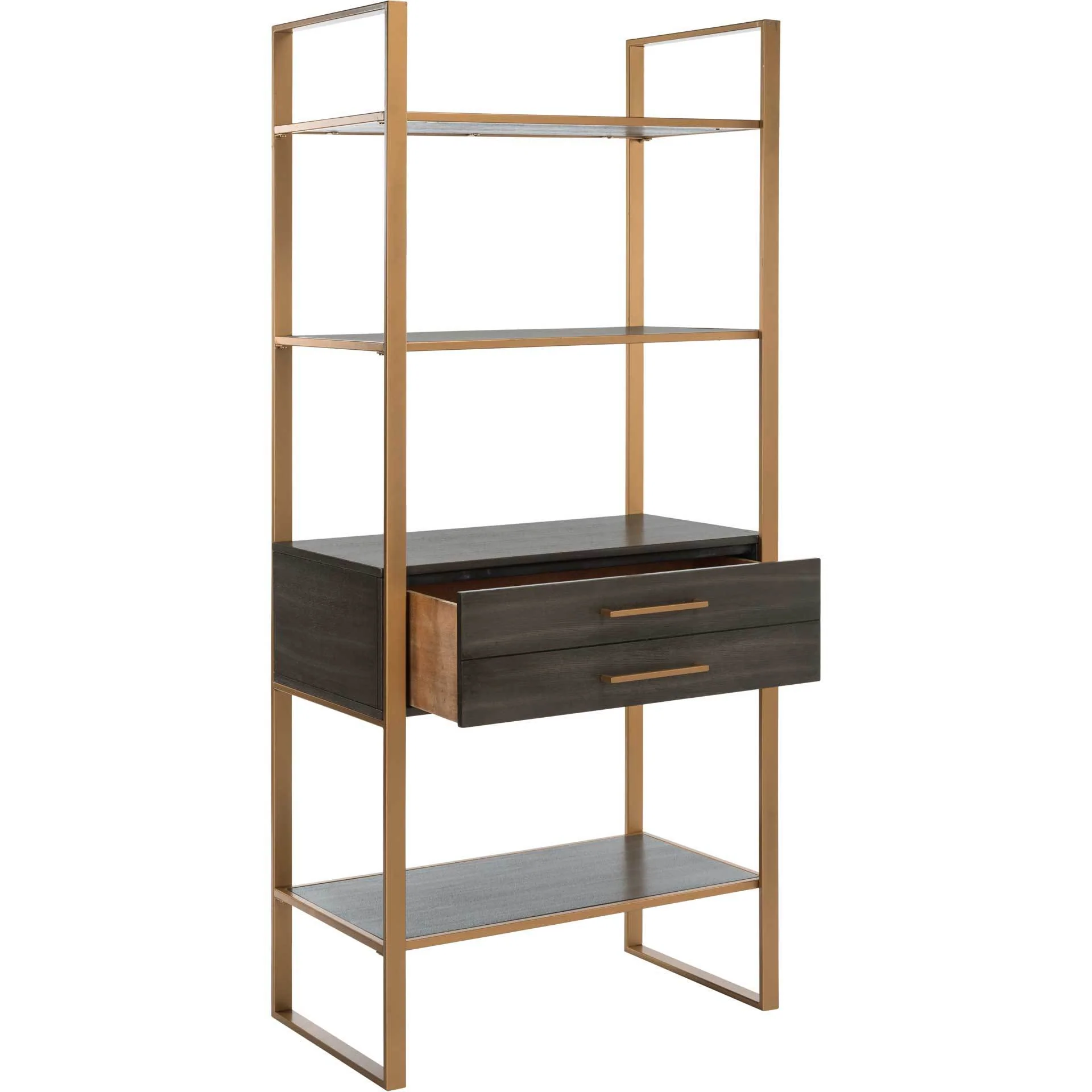 Skadi 4 Tier 1 Drawer Etagere Gold/Gray Oak - Image 4