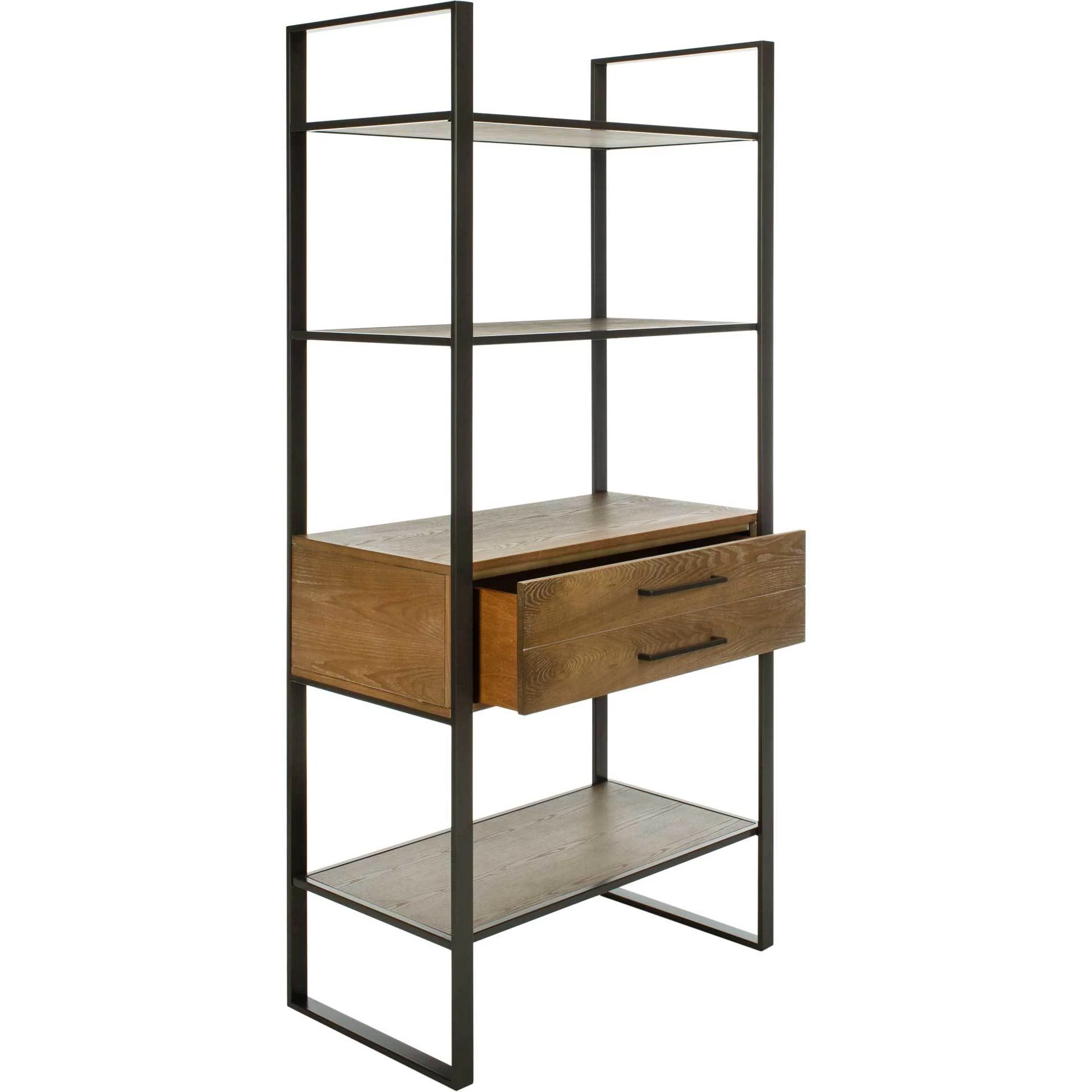 Skadi 4 Tier 1 Drawer Etagere Gun Metal/Rustic Oak - Image 2