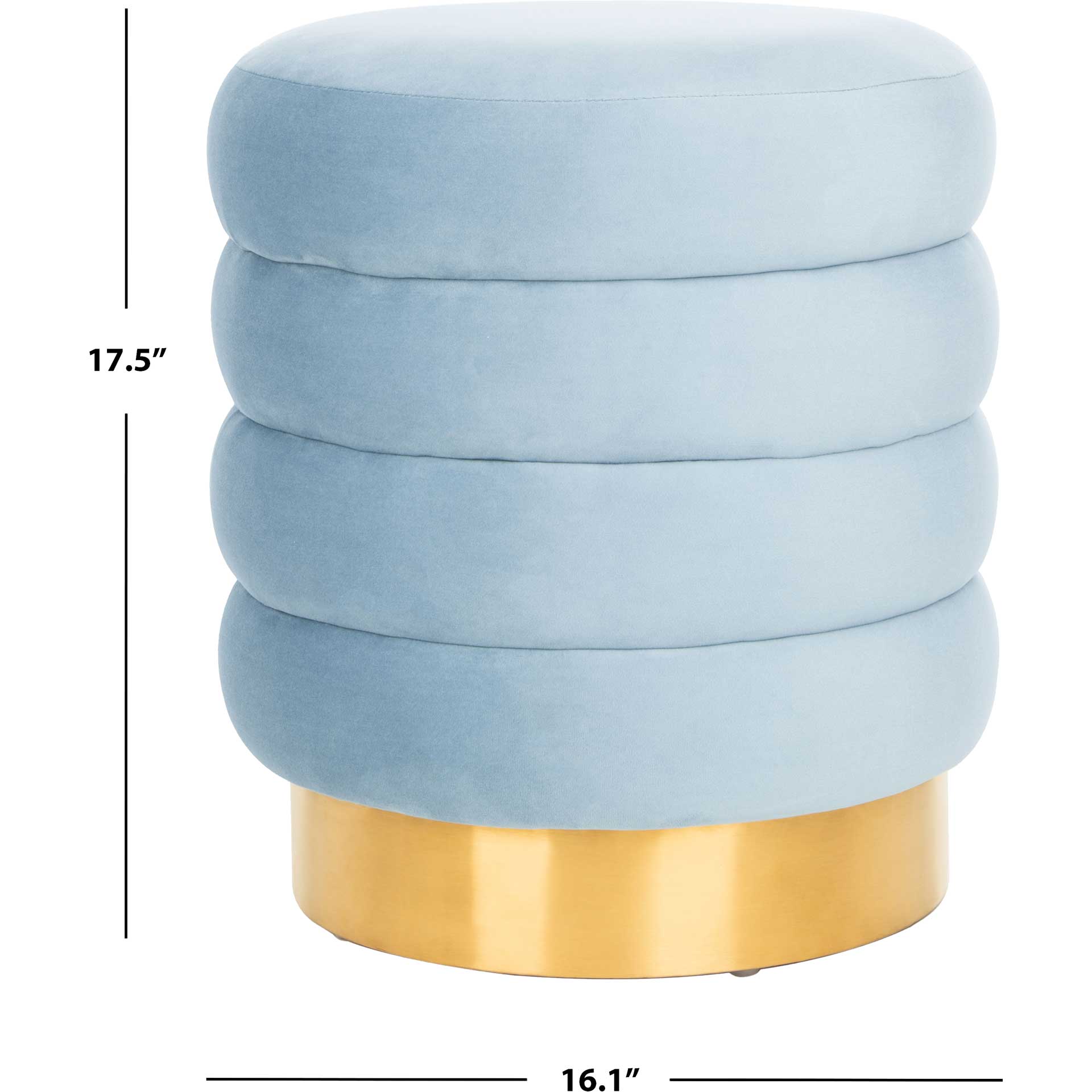 Skeat Gold Base Ottoman Light Blue - Image 5