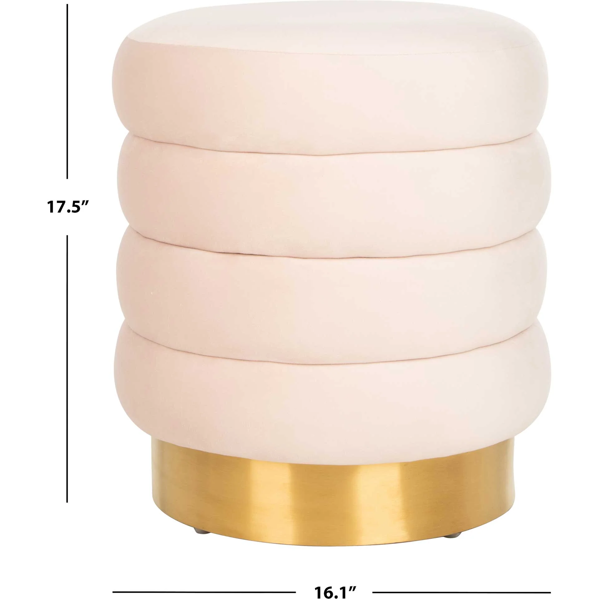 Skeat Gold Base Ottoman Light Pink - Image 5