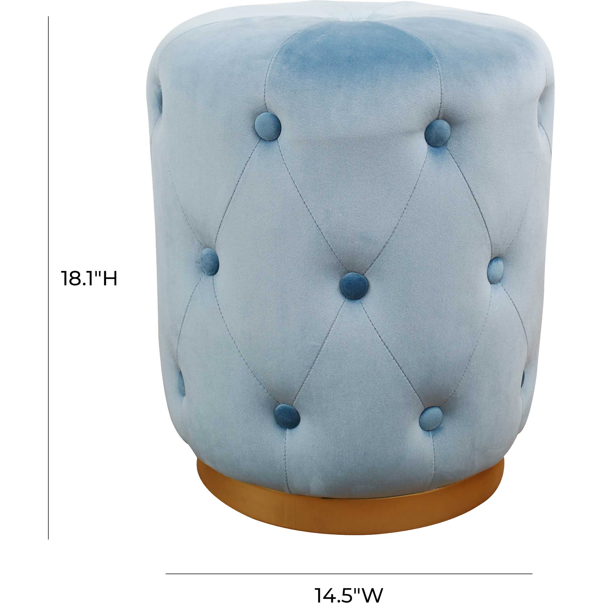 Skye Velvet Ottoman Blue - Image 3