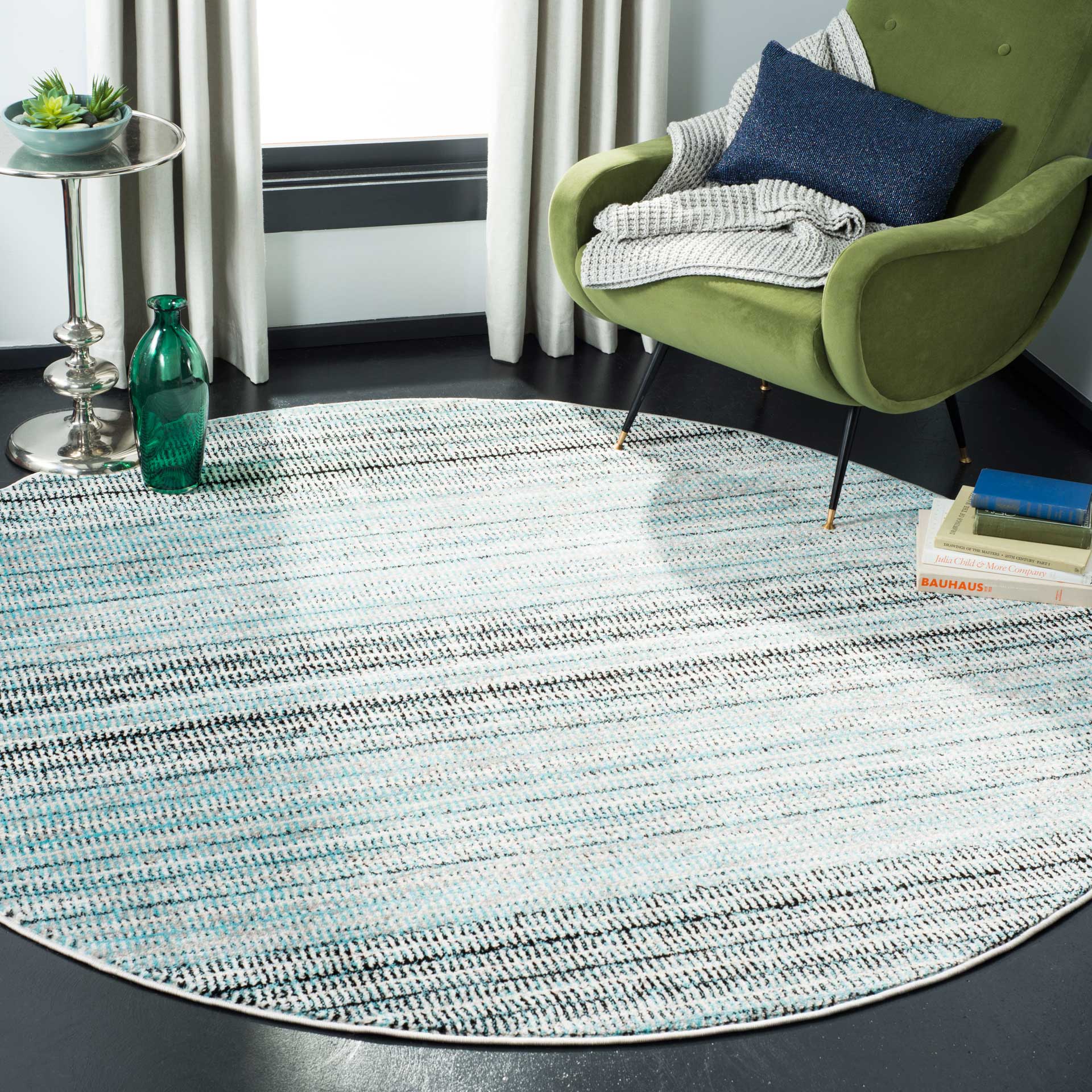 Skyler Blue/Gray Round Rug - Image 3