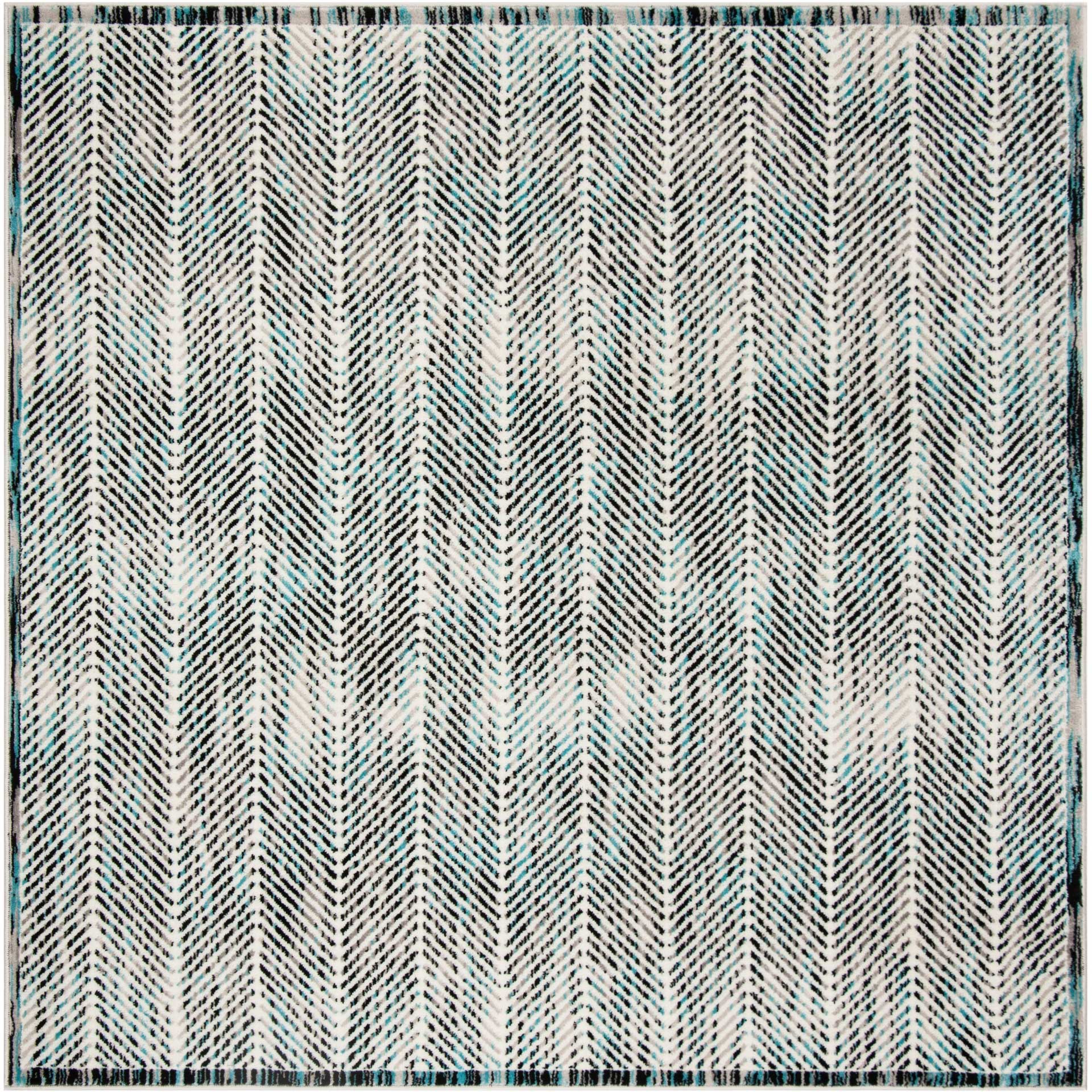 Skyler Chevron Gray/Blue Area Rug - Image 2